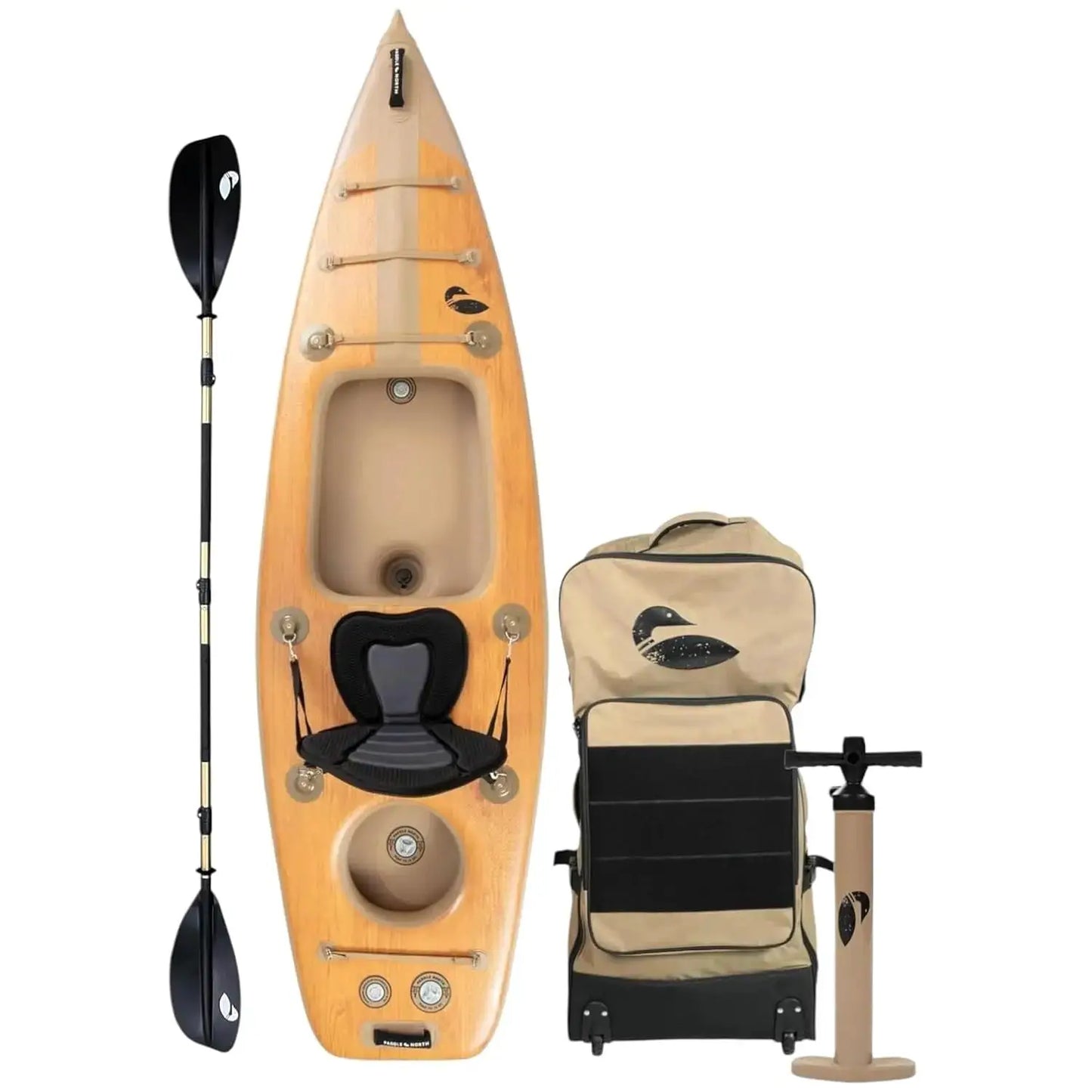 Single Inflatable 9 ft 11 in Kayak - Durable and Lightweight - Full Kit Included: Pump, Seat, Paddle,, Customized by Beastly Survival Outlet