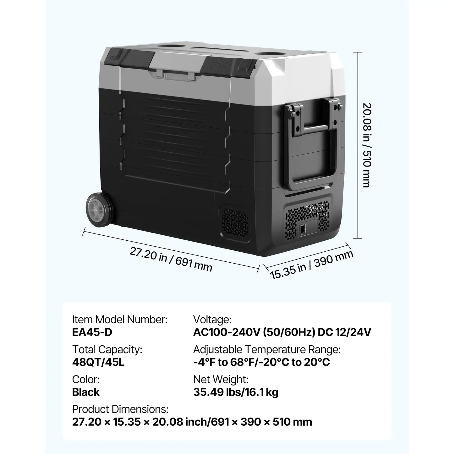 SucceBuy 35L 45L 55L Portable Foldable Handle Car Refrigerator with Wheel -4°F to 68°F Truck Refrigerator with APP Control Compressor Freezer for Camping Picnics Car Home Traval by Beastly Survival Outlet