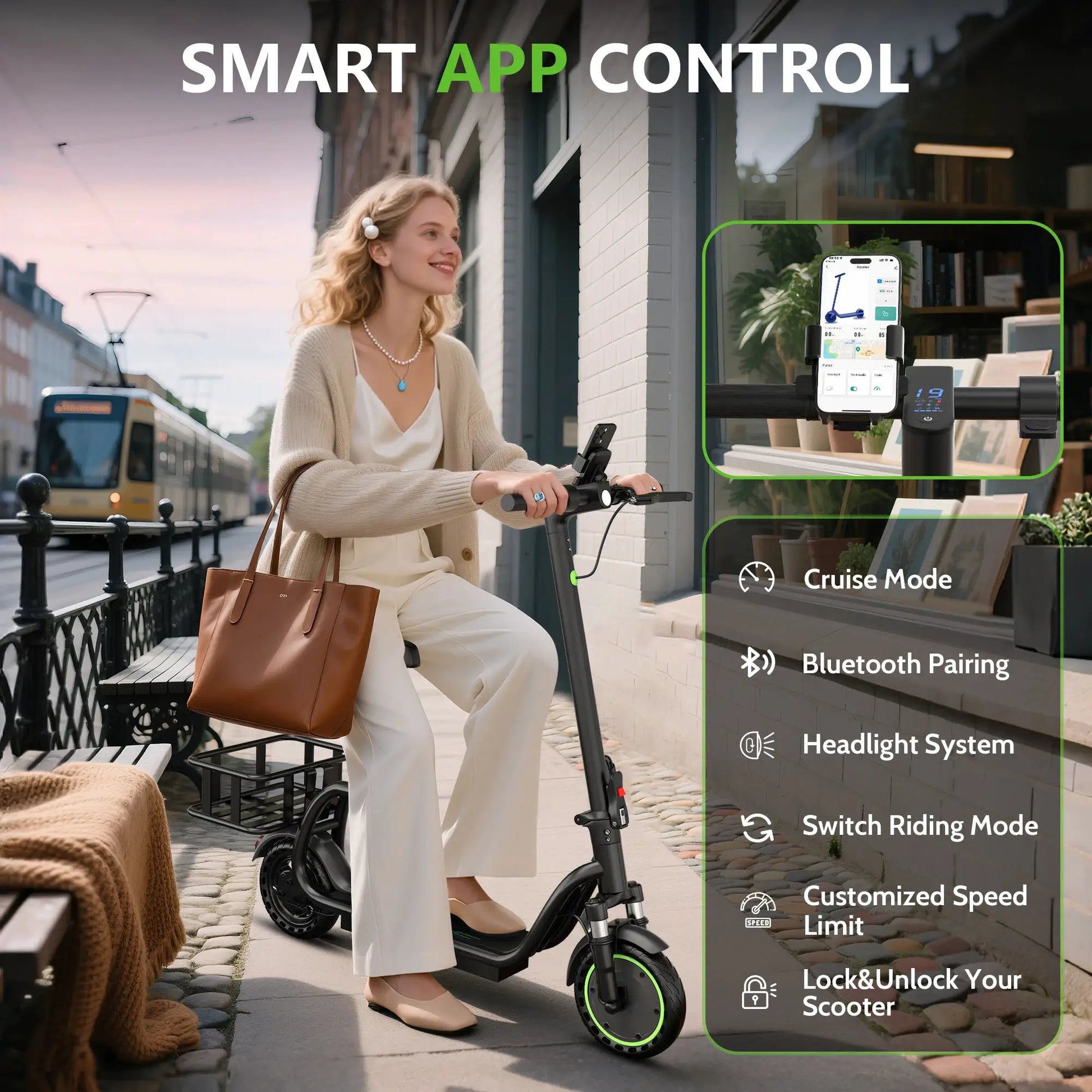 Maxshot 8.5'' Electric Scooter with Seat & basket,350W Motor, Top Speed 19mph, Max 17/25 Miles Ranges, Foldable E-Scooter with Suspension &Adult, Digital Display, Cruise Control by Beastly Survival Outlet