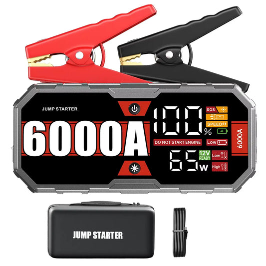 Car 6000A Portable Jump Starter With Power Bank Fast Charge PD65W 12V Auto Battery Charger Booster Starting Device by Beastly Survival Outlet
