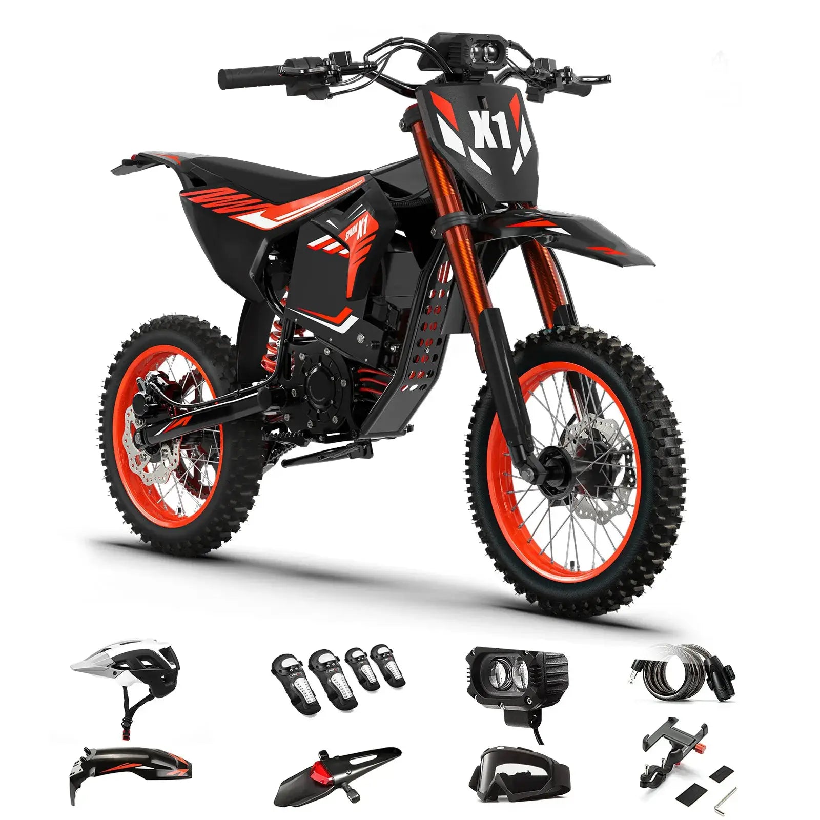 QRONGE X1 Spark Electric Dirt Bike for Teens Adults 4500W Peak Electric Motorcycle 60V 28.8Ah E-Dirt Bike 60 Mile Range E-Bike + 1 Year Warranty by Beastly Survival Outlet