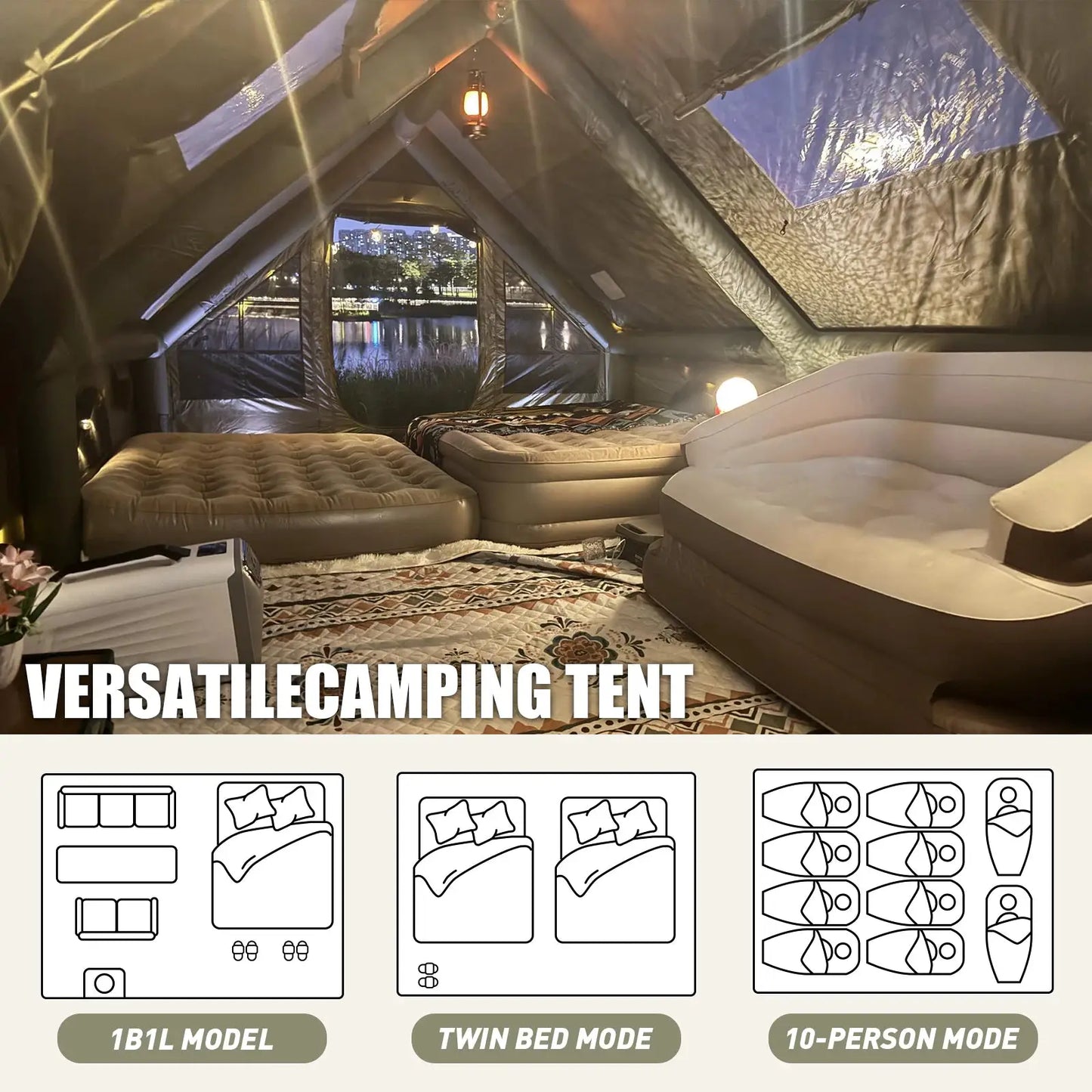Army Green Inflatable 4 Season Camping Tent Chimney Air Vent by Beastly Survival Outlet