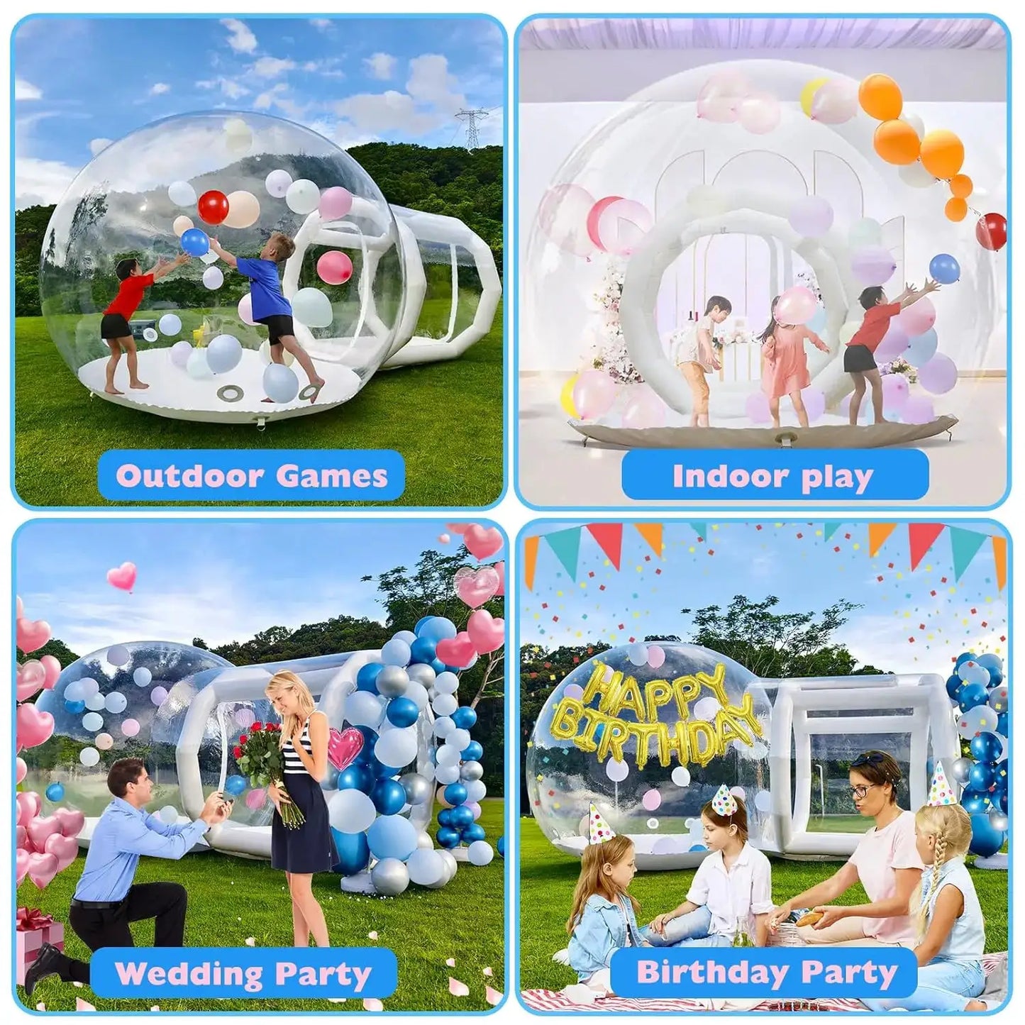 Clear Inflatable Bubble Dome With Tunnel For Party Fun Times by Beastly Survival Outlet