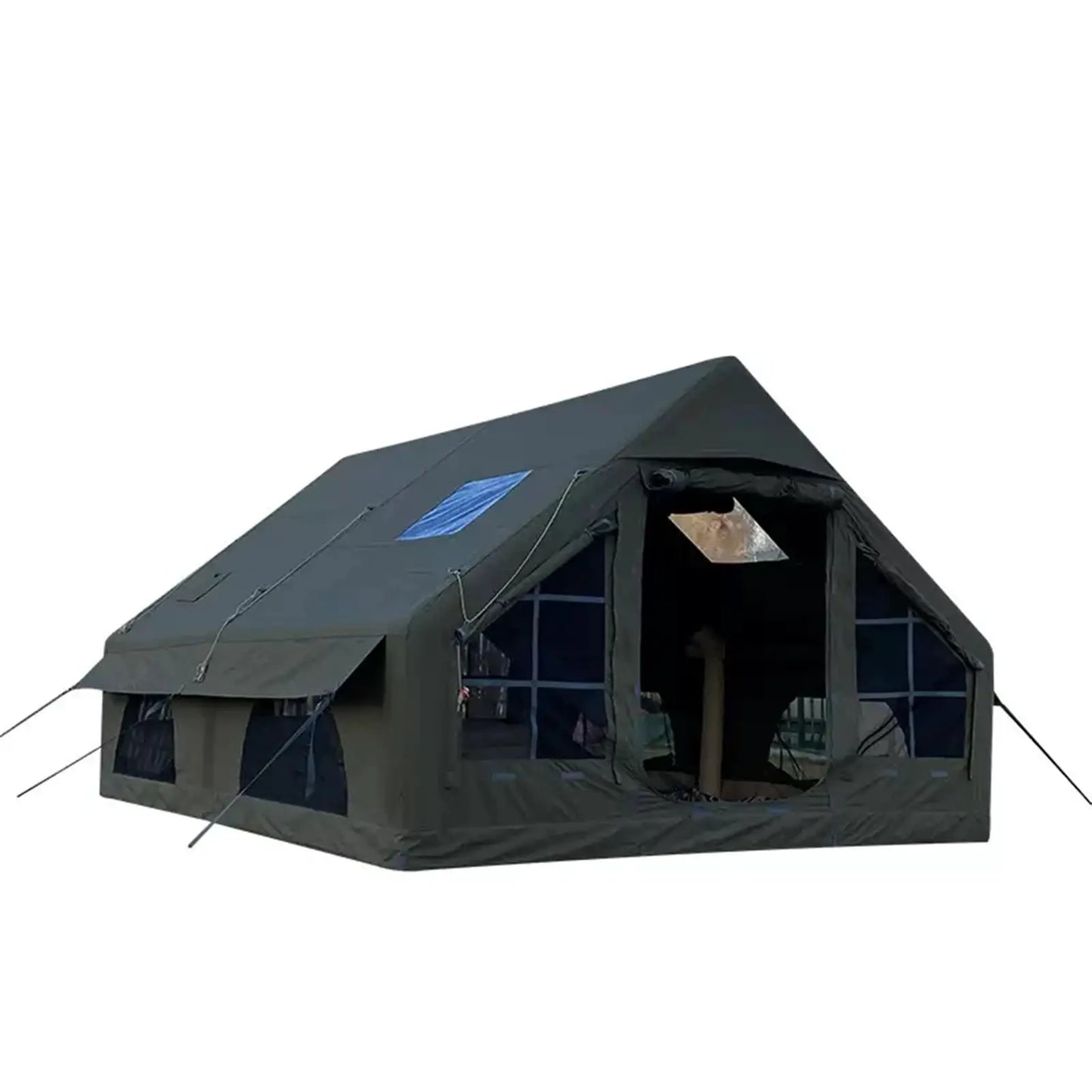 PAKICETUS Large Inflatable Camping Tent with Roof Window & Stove Space, 4-6 Person Quick Setup Air Tent, Oxford Fabric All Season Waterproof Family Outdoor Hot Tent for Camping Backpacking Hiking by Beastly Survival Outlet