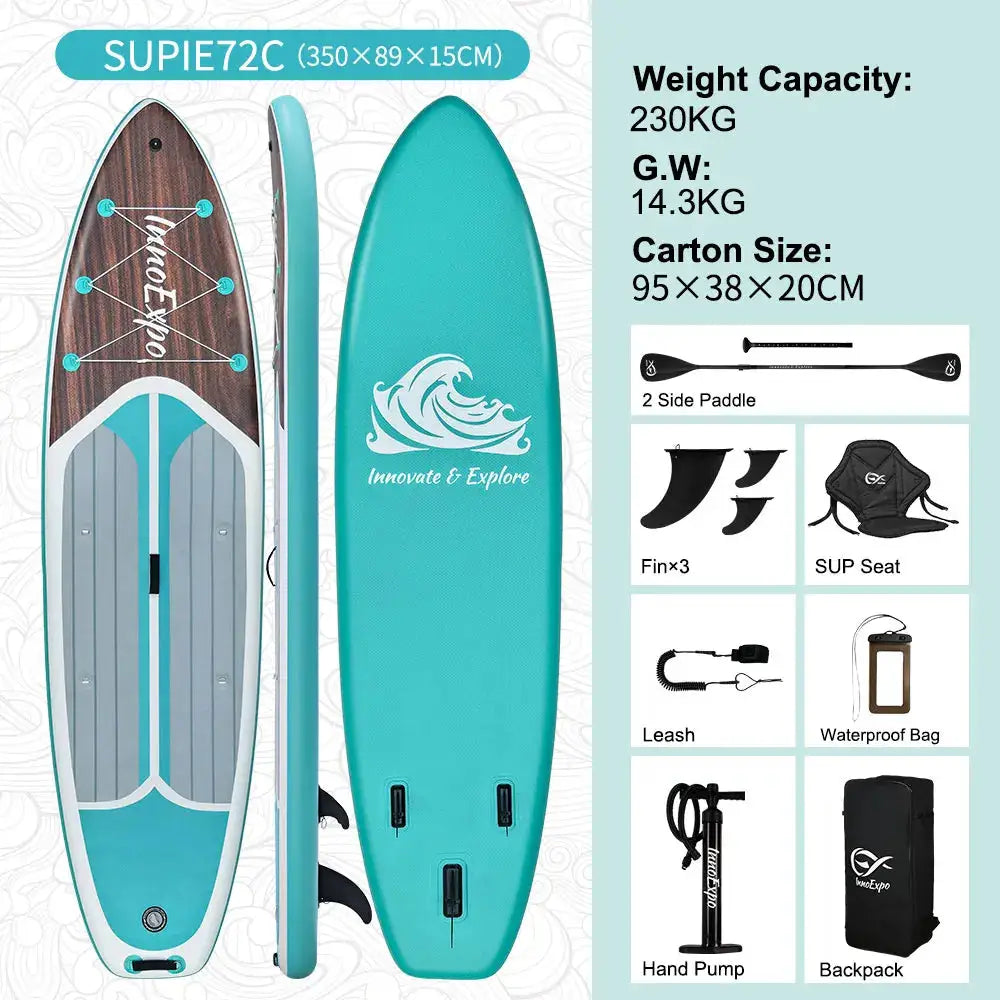 InnoExpo Stand Up Paddle Board Inflatable Surfboard Surf Sup Board Non-Slip Water Sport Paddleboard with Accessories by Beastly Survival Outlet