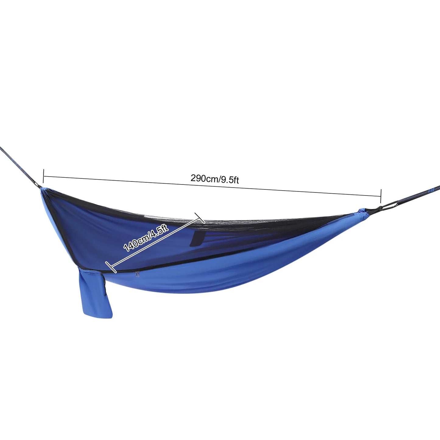 Blue Camping Hammock with Waterproof Sun Shelter for Outdoors