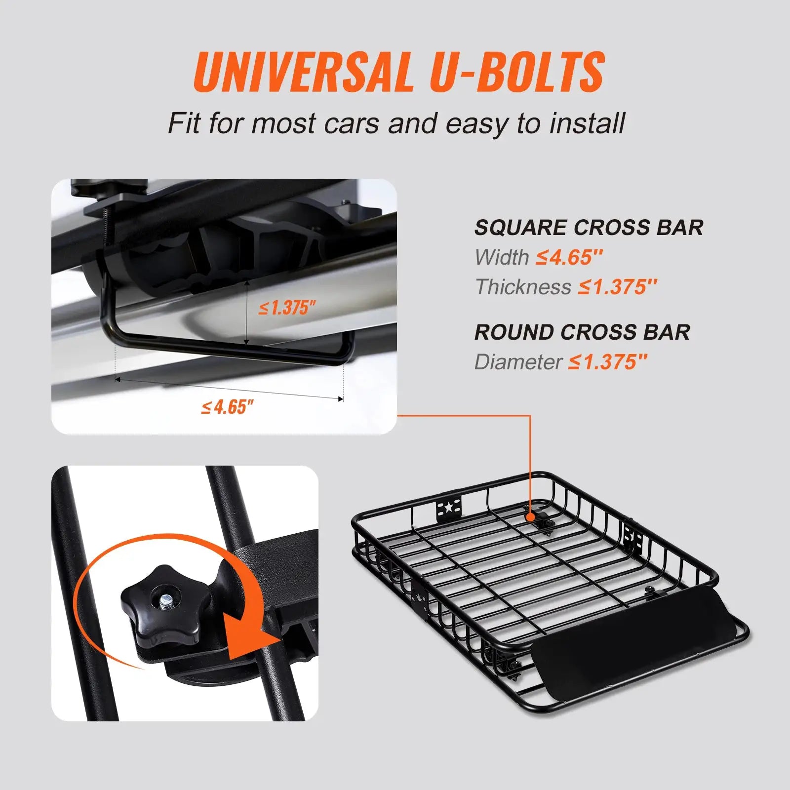 SucceBuy Roof Rack Cargo Basket 46"x36"x4.5" / 51"x36"x5" Rooftop Cargo Carrier Heavy-Duty 200LBS Capacity for SUV Truck Vehicle by Beastly Survival Outlet