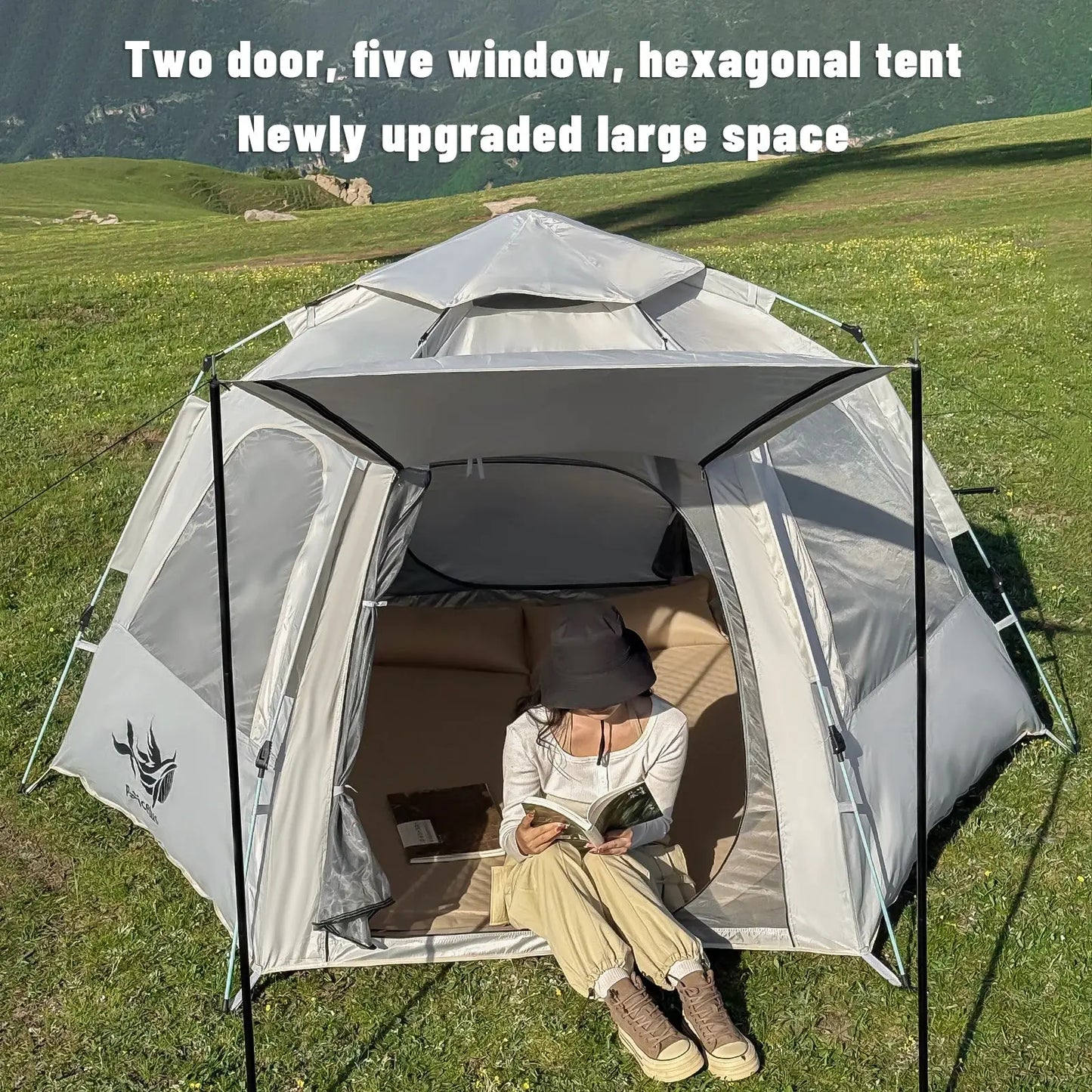 Spherical Hexagonal Camping Tent Quick Setup With Mesh Vents by Beastly Survival Outlet