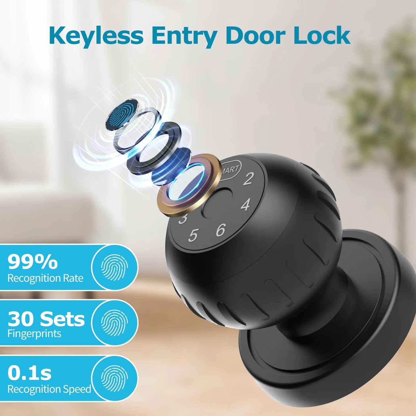 Viladepot Smart Lock Fingerprint Door Lock With App Control