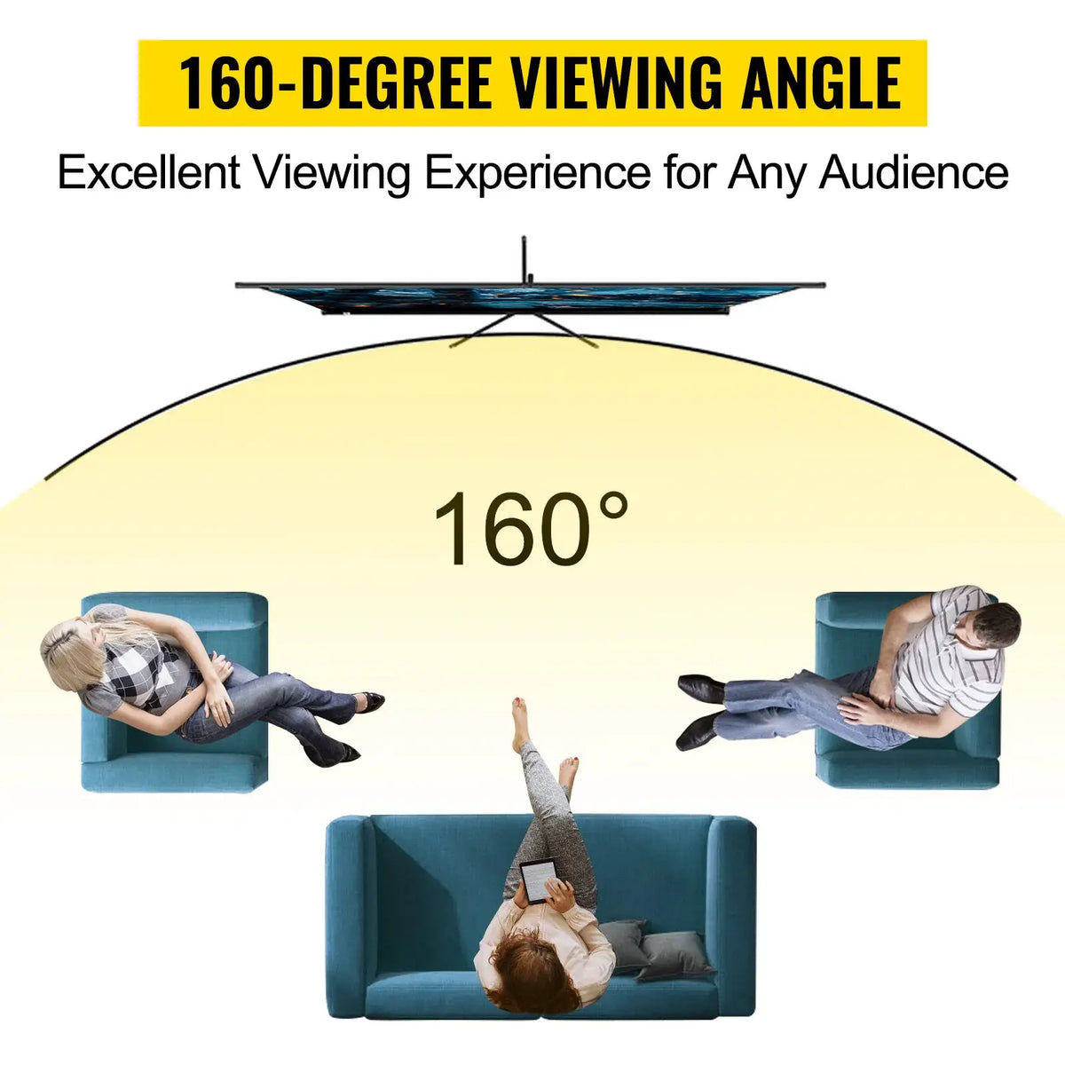 SucceBuy 100 Inch Tripod Projector Screen with Stand 16:9 4K HD Portable Projection Home Cinema for Indoor & Outdoor Projection by Beastly Survival Outlet