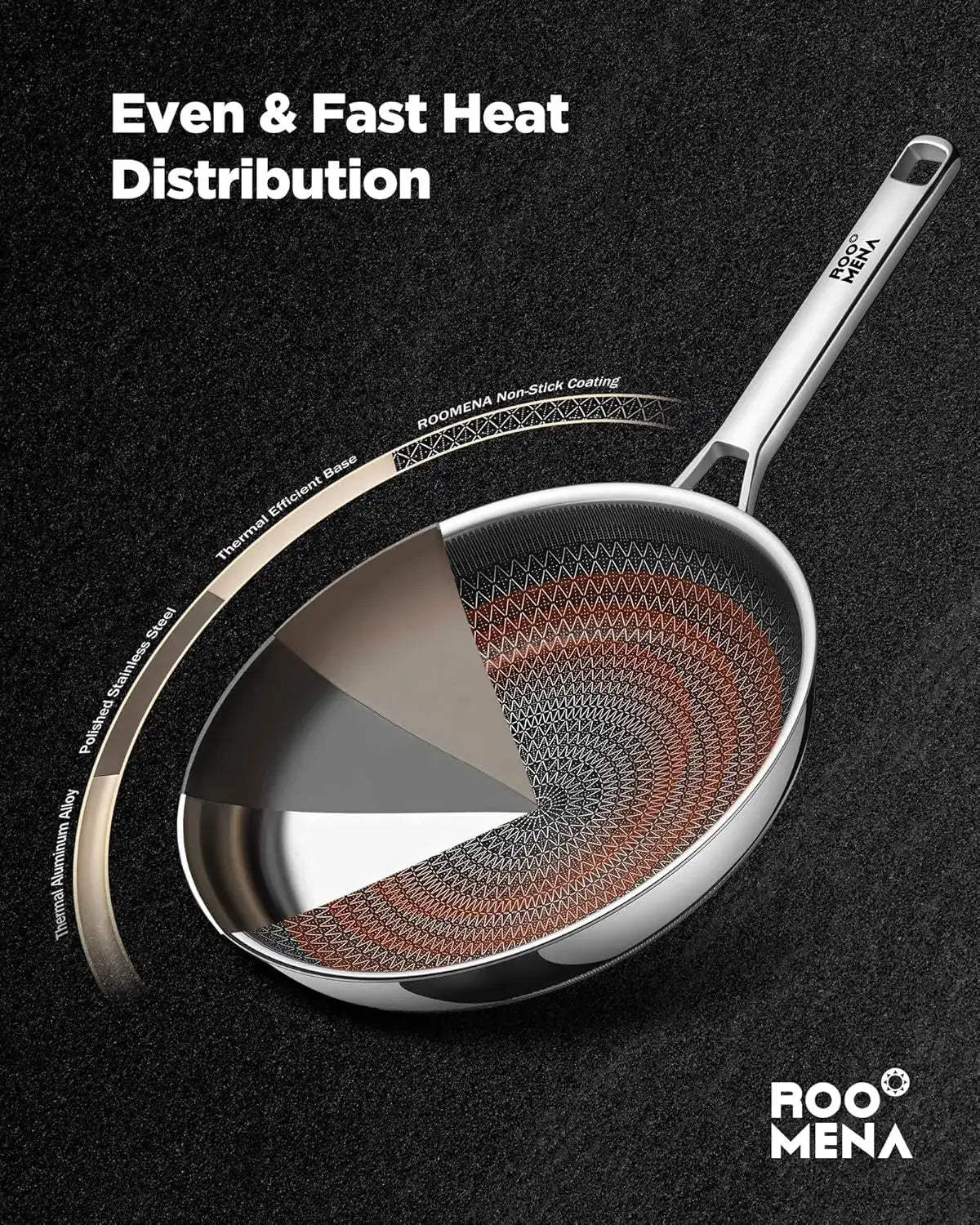 Pots and Pans Set Hybrid Stainless Steel 17PC Nonstick Tri Ply Cookware Set w Frying pan Dishwasher Oven Safe PFOA Free Metal by Beastly Survival Outlet