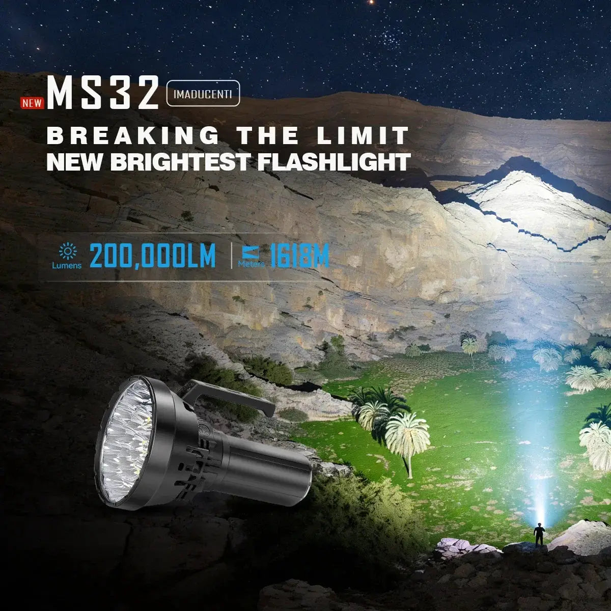 IMALENT MS32 200000 Lumen LED Flashlight Power Searchlight X by Beastly Survival Outlet