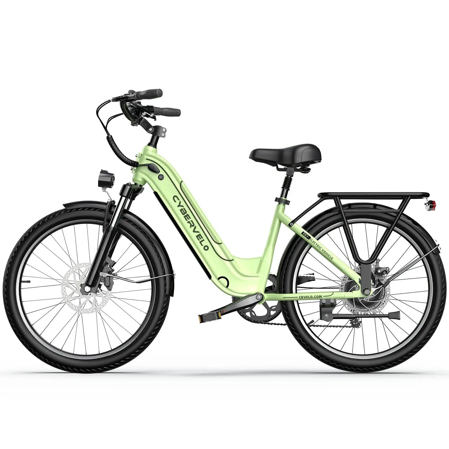 Cybervelo 26" Step-Thru Commuter, 1000W Peak 48V 25Ah Detachable Battery, Long Range 7-Speed Shift Electric Bike for Adult EK7 by Beastly Survival Outlet