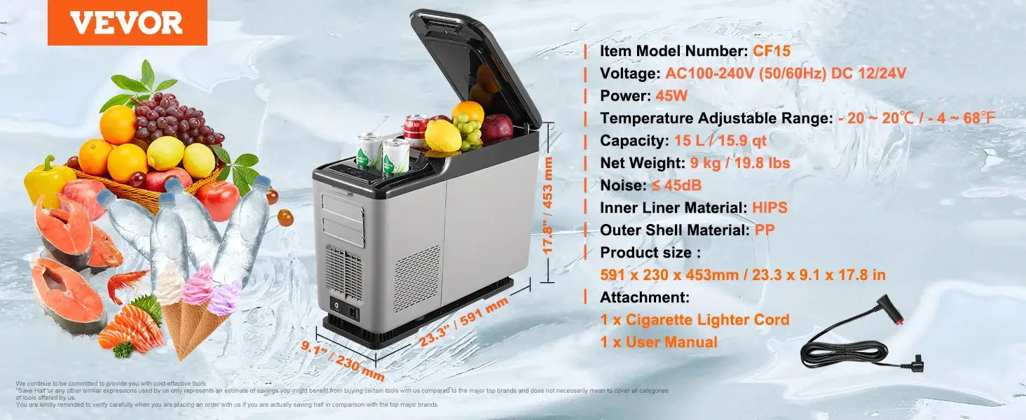 SucceBuy 8L to 75L Car Refrigerator Fridge Portable Icebox Single&Dual Zone w/Blue Tooth Temp Adjustable for Outdoor Camping RV by Beastly Survival Outlet