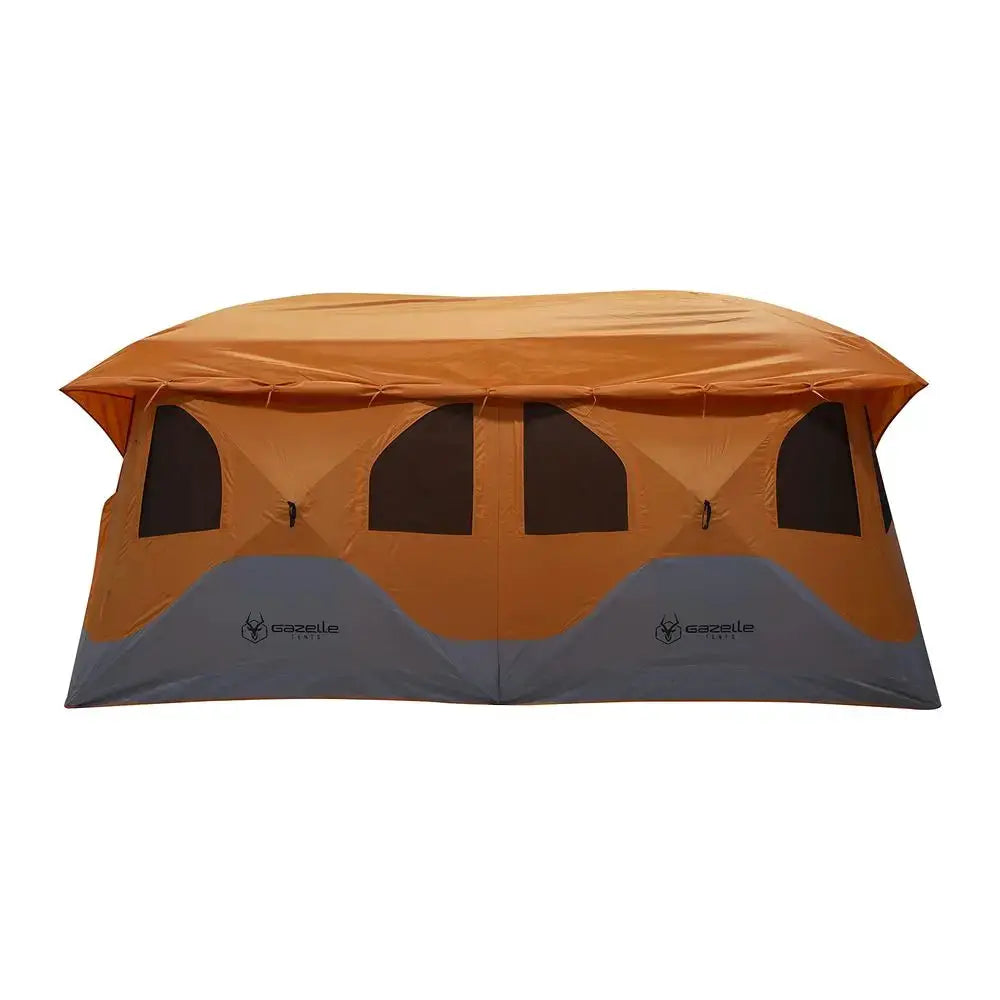 T8 Hub Tent, Easy 90 Second SetUp, Waterproof, UV Resistant, Removable Floor, Ample Storage Options, 8Person, Sunset Orange, 78 by Beastly Survival Outlet