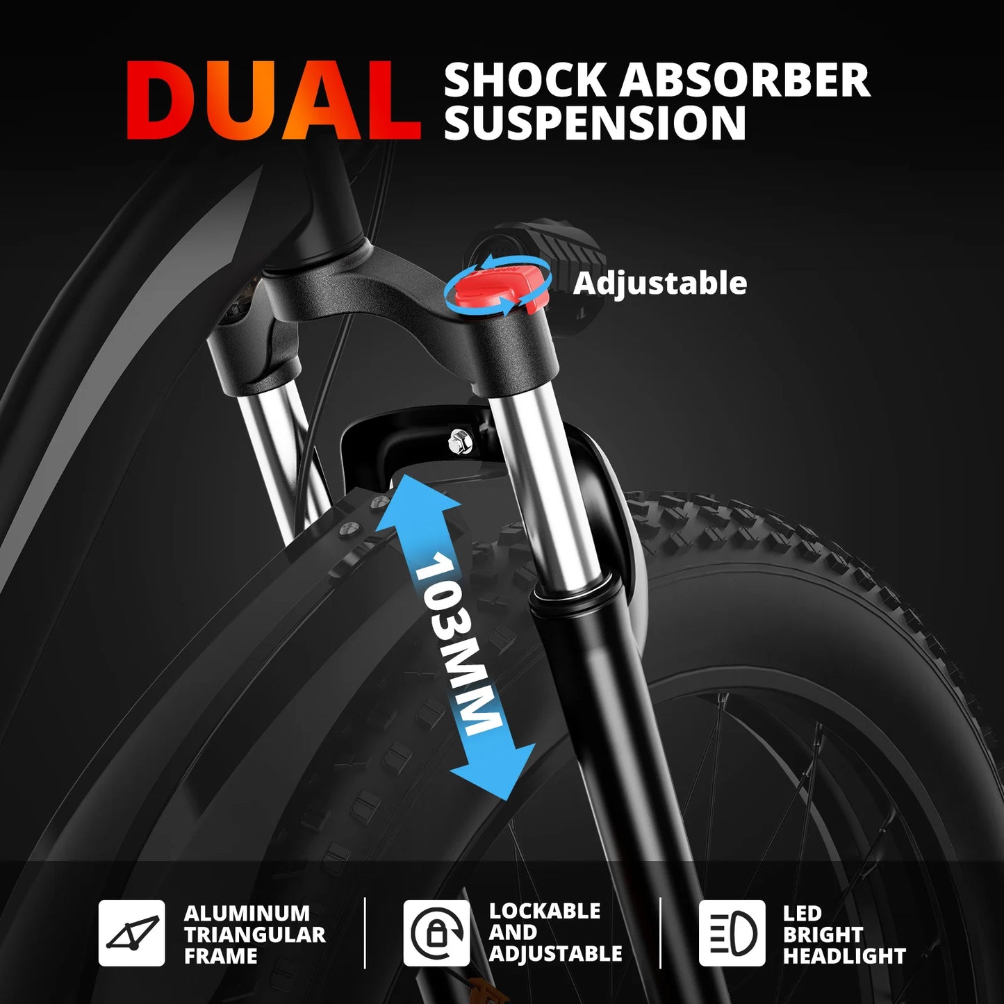 AMYET Electric Bike EB26 1500W 48V Fat Tire Mountain Bicycle