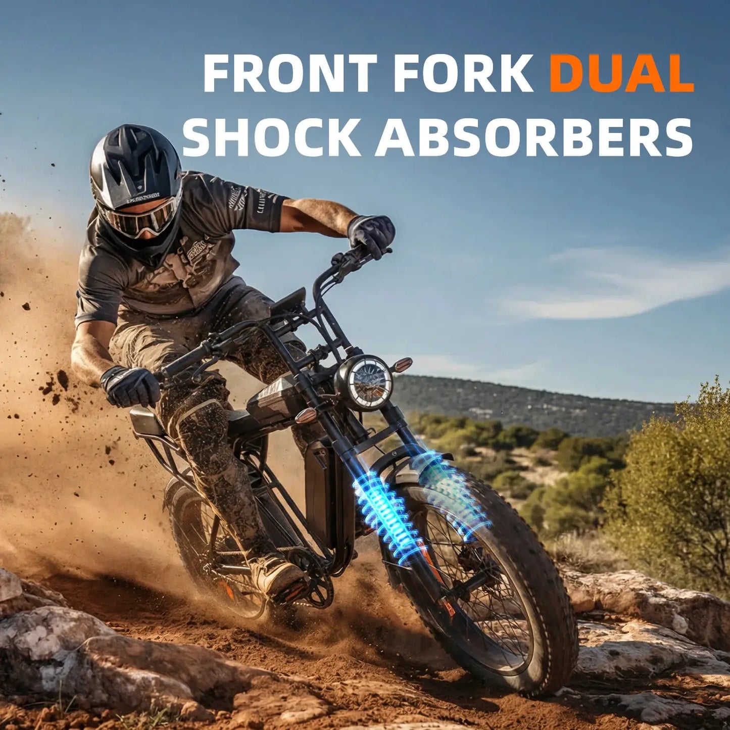 X5 20 Inch Fat Tire All Terrain Electric Bike 1500W Peak Motor E-Bike 48V15AH Removable Battery Dual Disc Brake Adult Electric Bicycle Off Road Beach Snow by Beastly Survival Outlet