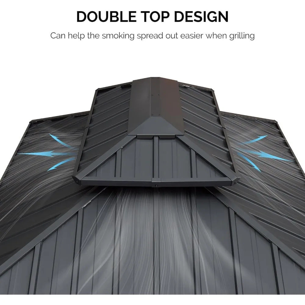 Six By Eight Foot Hardtop Grill Gazebo For Patio Shelter Pro