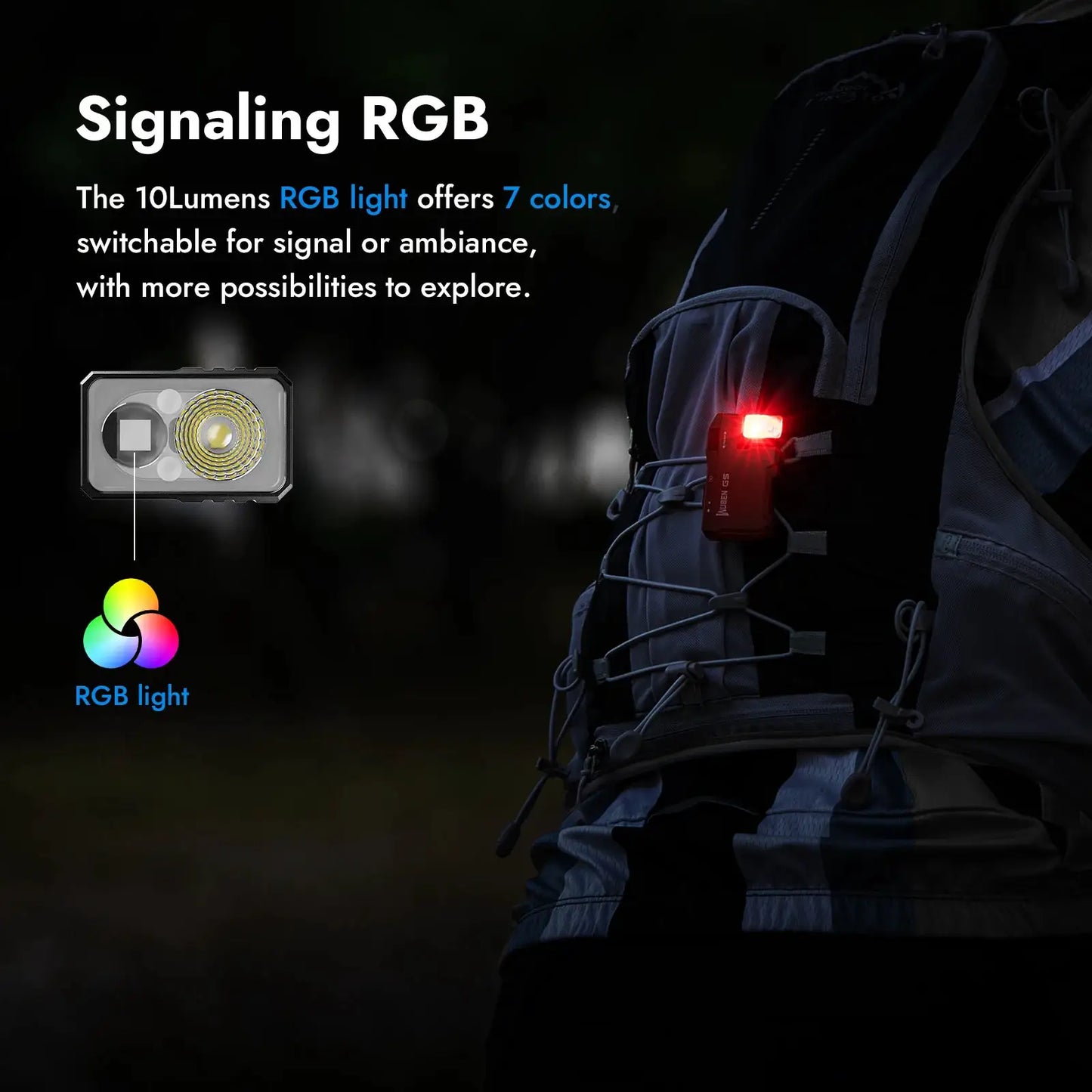 Wuben G5 Rechargeable EDC Flashlight 400 Lumens Dual RGB LED by Beastly Survival Outlet