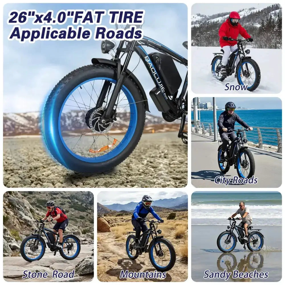Baolujie Peak Dual Motor Electric Bike 3000W 5000W 48V 38MPH by Beastly Survival Outlet