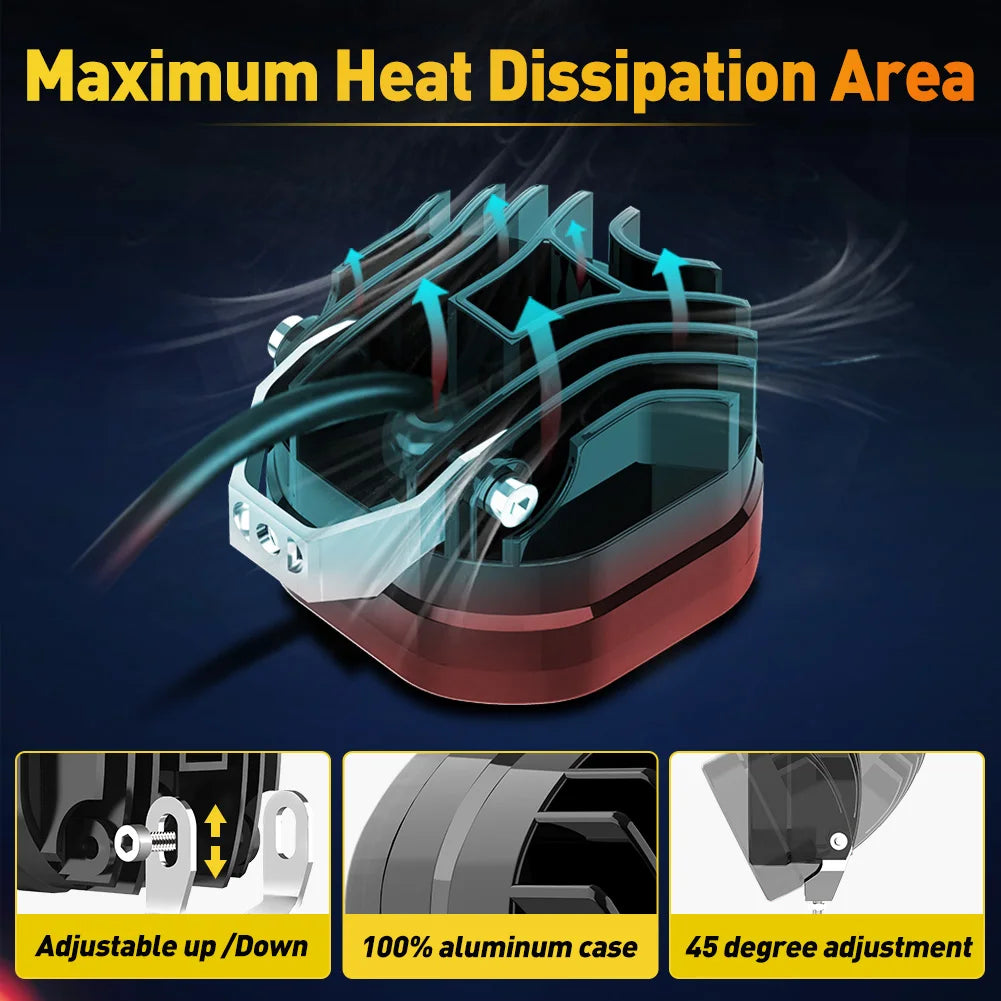 NAOEVO 3 Inch LED Work Spotlights 24V 120W Headlights for Off Road