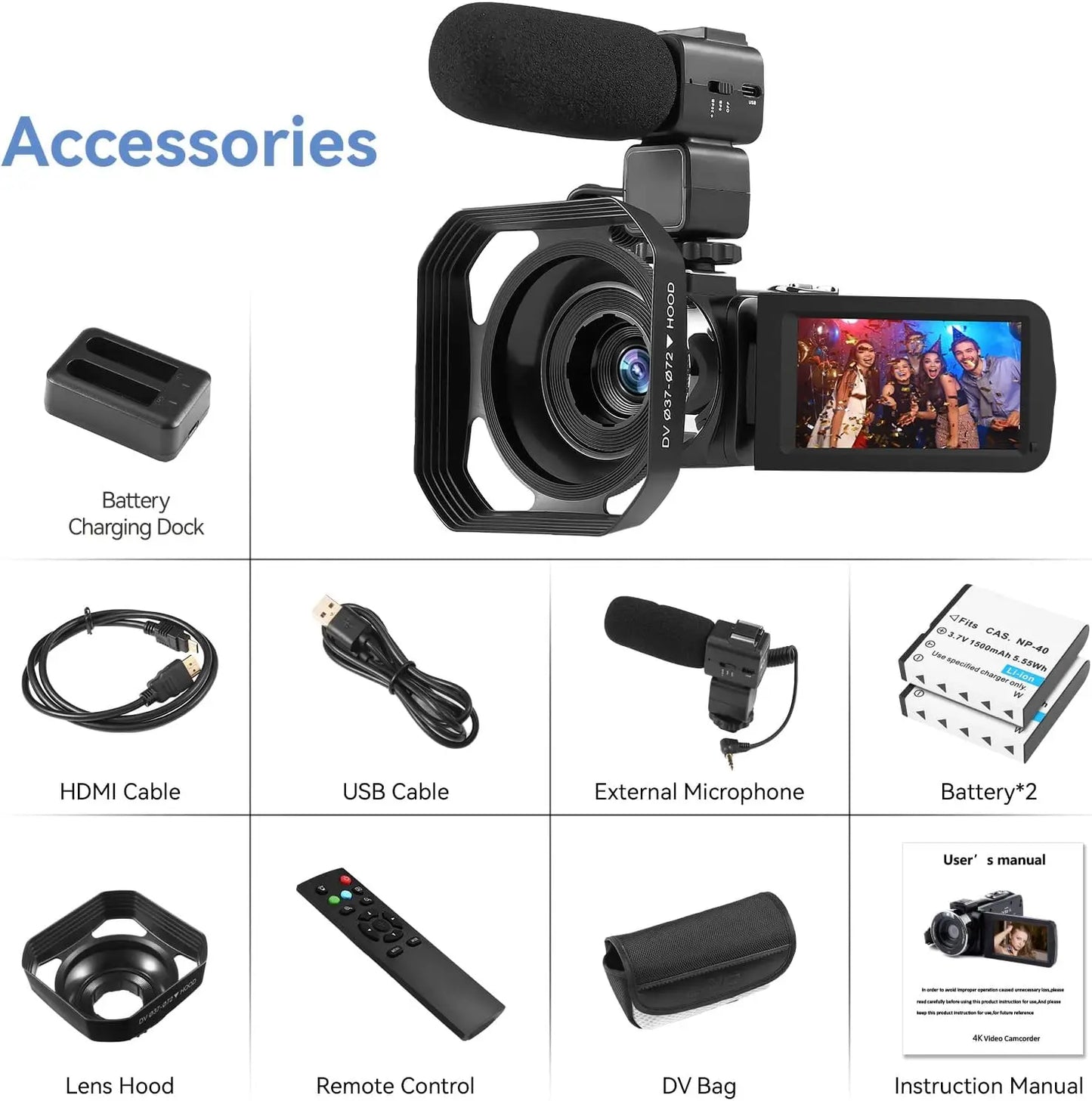 4K 48MP Vlogging Camera 18X Zooms And 270 Degree Touchscreen