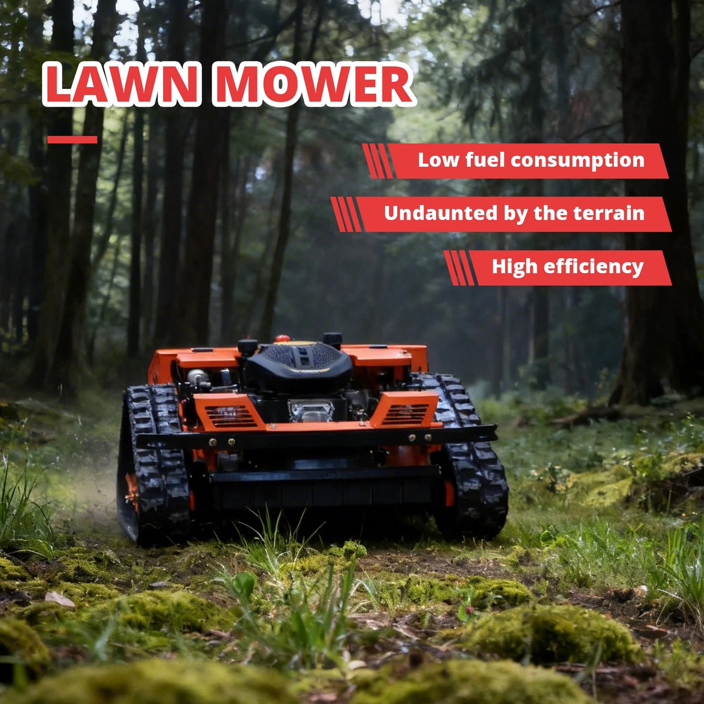 RC Crawler Robotic Lawn Mower 550mm Cutting Width for Slopes