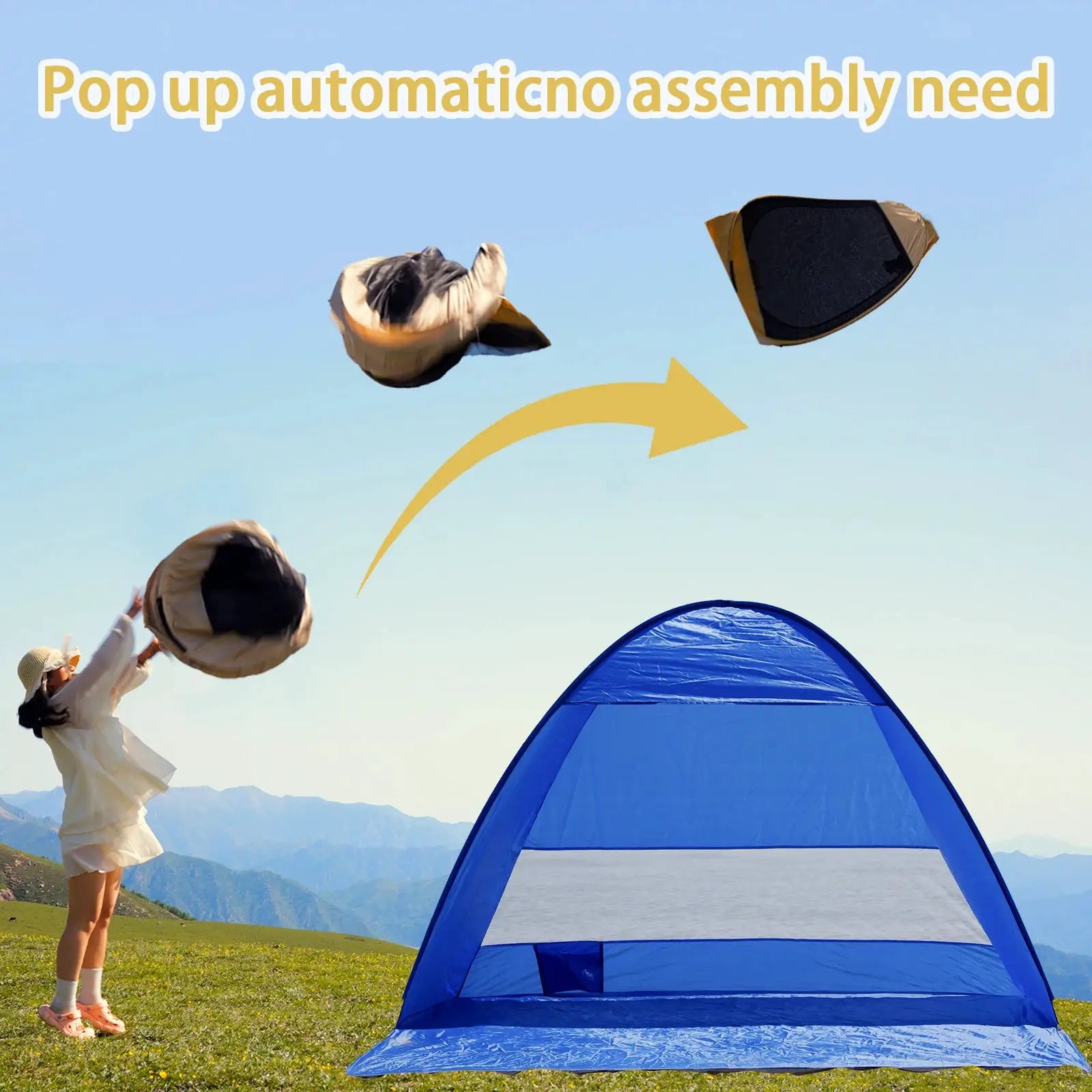Pop-up beach tent,with handbag - compact folding design, suitable for outdoor camping,picnicking, and travel by Beastly Survival Outlet