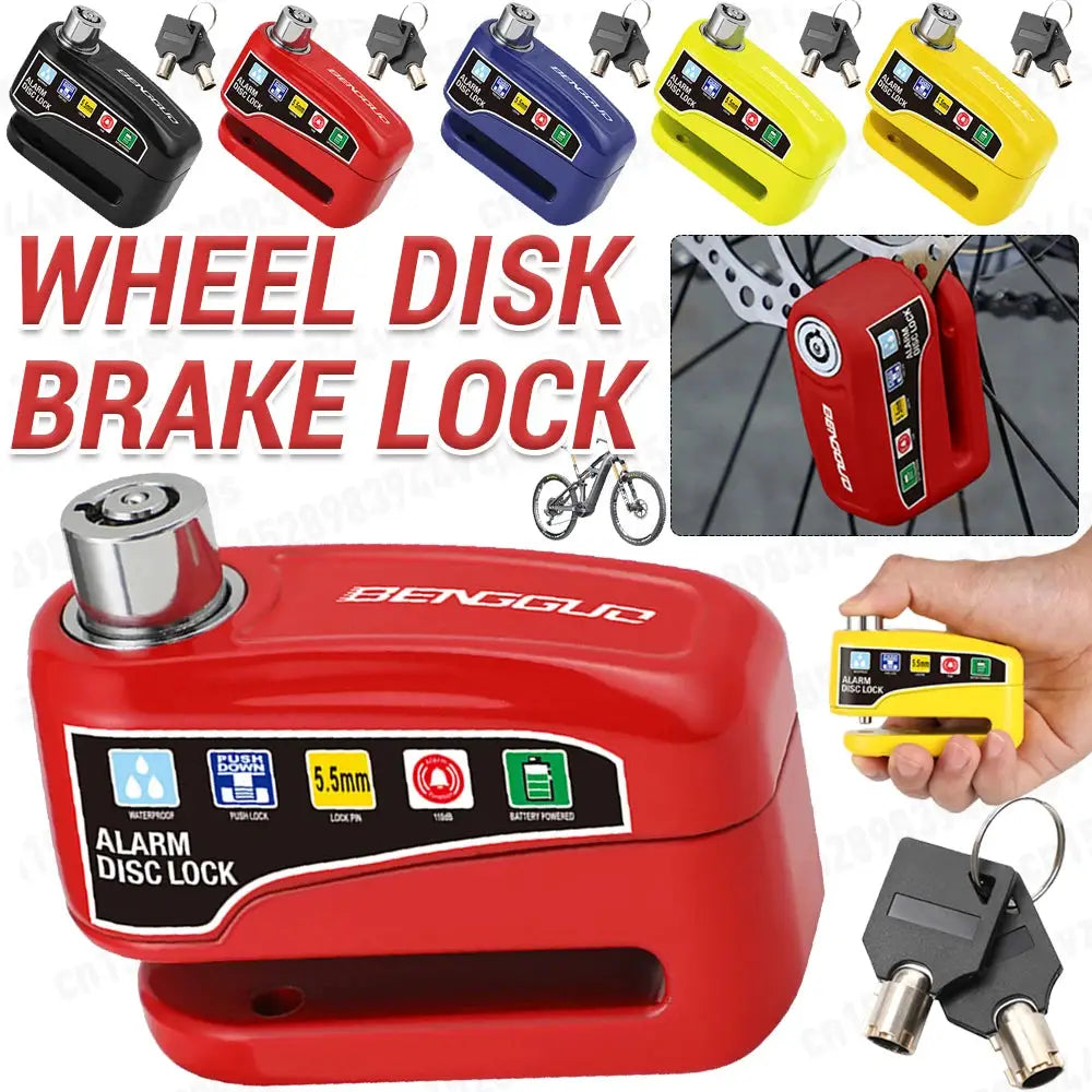 Motorcycle Disc Lock Alarm Padlock For Wheel Security System by Beastly Survival Outlet