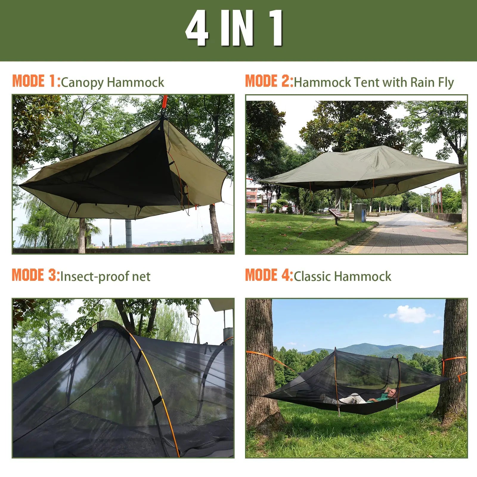 Two Person Tree Tent Hammock With Mosquito Net Plus Rain Fly by Beastly Survival Outlet