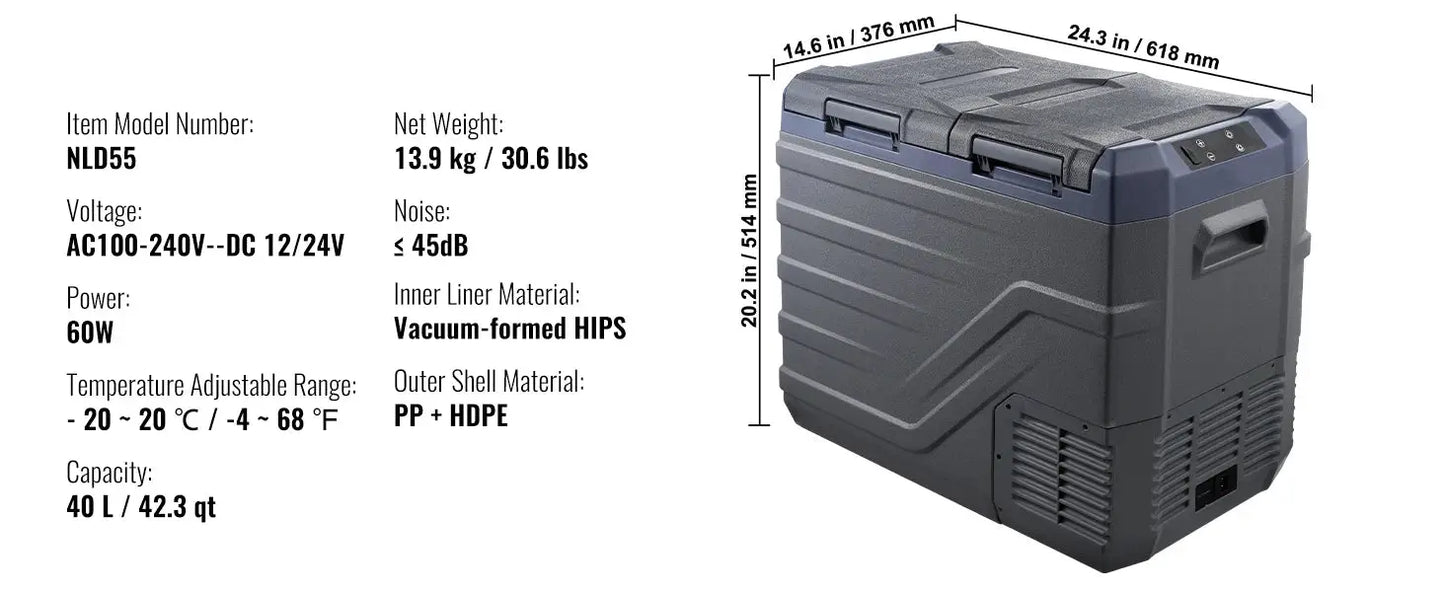 SucceBuy 8L to 75L Car Refrigerator Fridge Portable Icebox Single&Dual Zone w/Blue Tooth Temp Adjustable for Outdoor Camping RV by Beastly Survival Outlet
