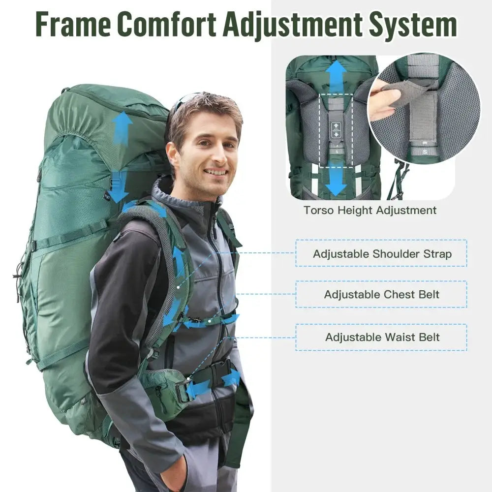 Night Cat Internal-frame Hiking Backpack: 100L Large Camping Backpack for Men Women Hiking Climbing Traveling Waterproof Rain Cover by Beastly Survival Outlet