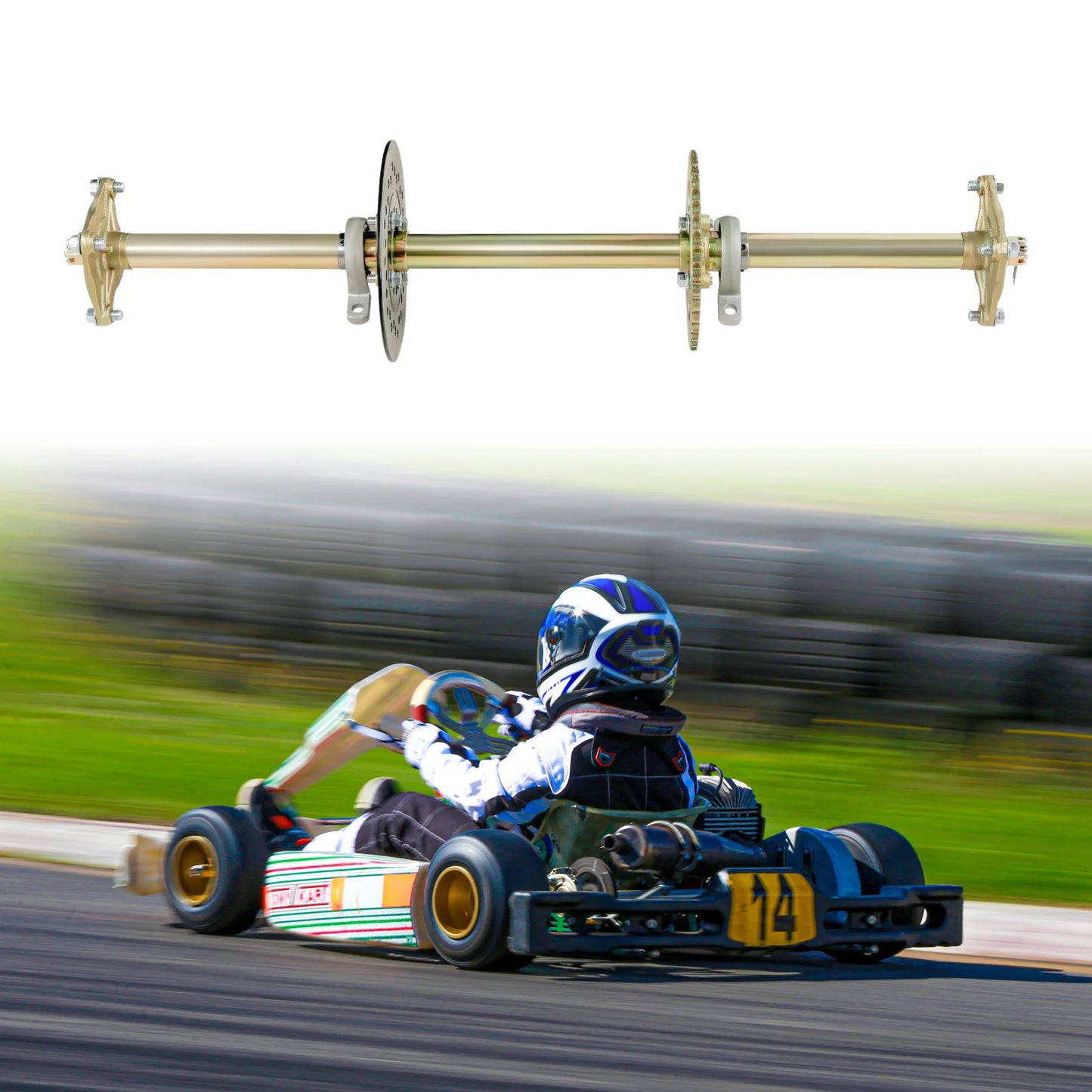 32 Inch Go Kart Rear Axle Assembly Kit Complete Wheel Hub