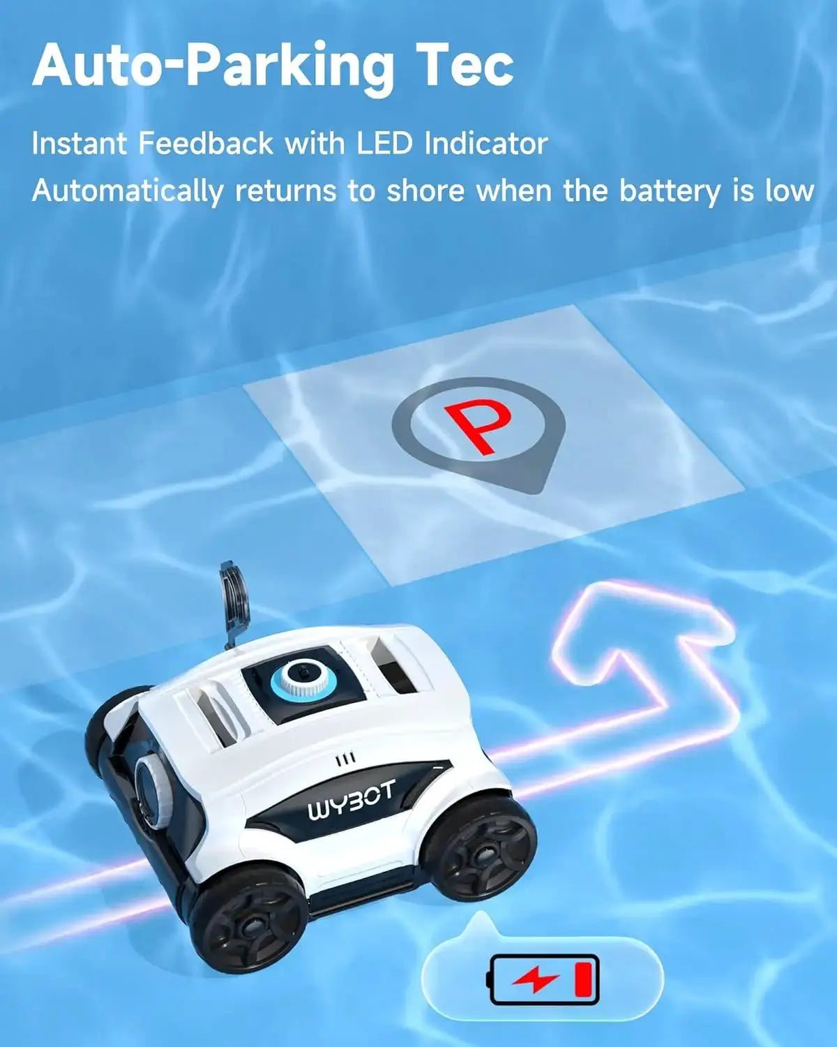 WY1103 Robotic Pool Cleaner, Cordless Pool Robot Vacuum with 50W Strong Suction,130 Mins Runtime, Self-Parking, Ideal, Custom by Beastly Survival Outlet