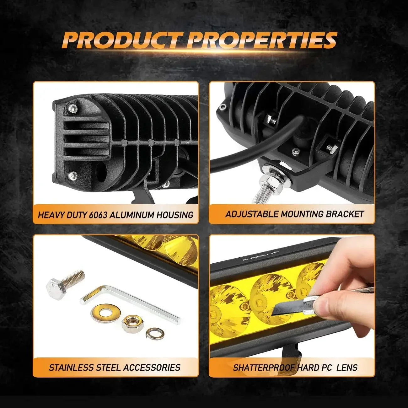 AUXBEAM 5 Inch 60W LED Driving Fog Lights for Jeep Truck SUV