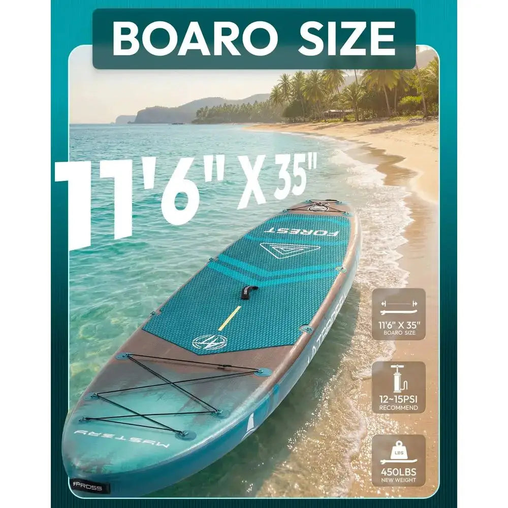 Inflatable Paddle Board, 450lbs Extra Wide Stand Up Paddleboard for Adults with Premium SUP Accessories Kit amp Backpack, Blow by Beastly Survival Outlet