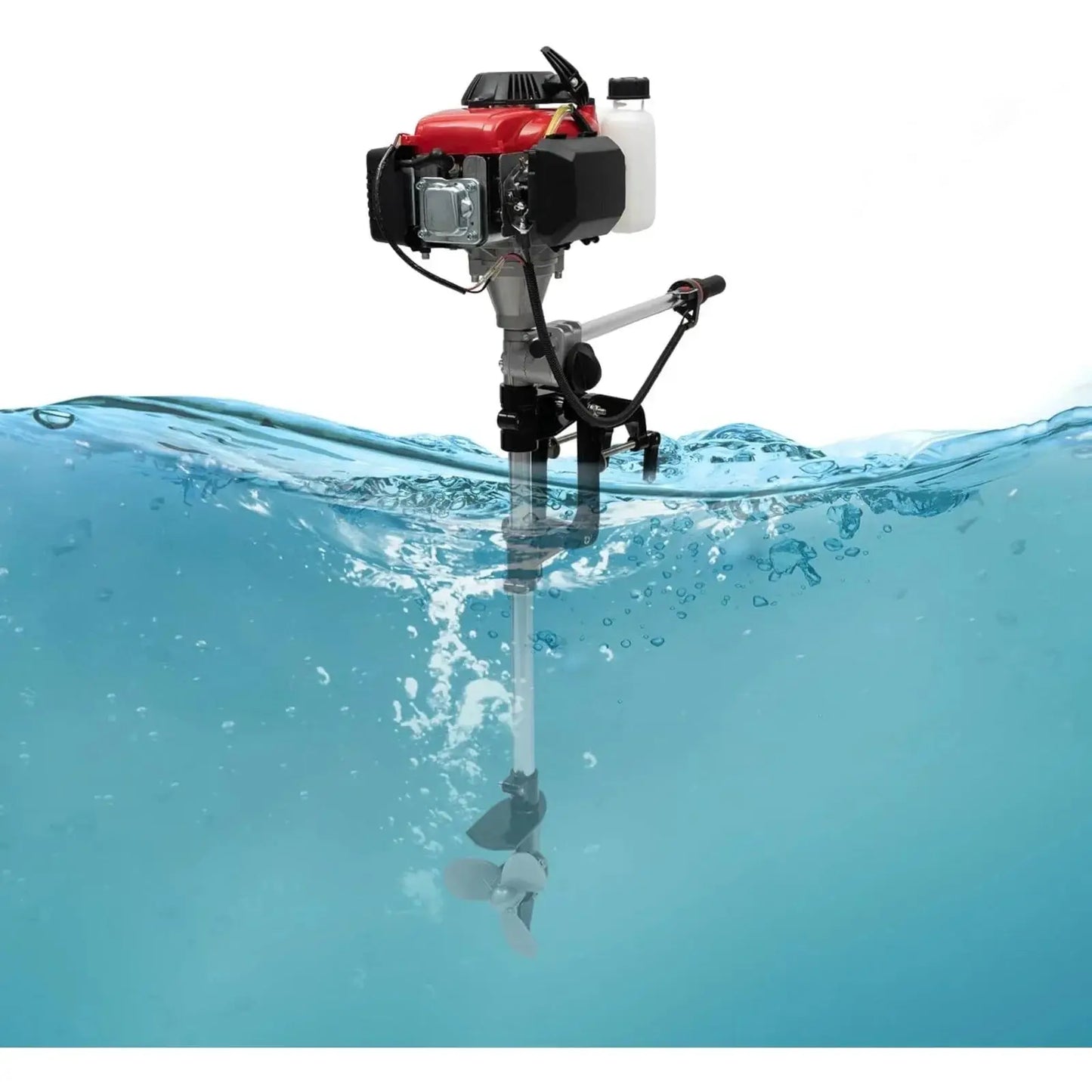 4-Stroke 4HP Boat Outboard Motor 53.2CC, Boat Engine with Air Cooling System for Inflatable Boats, Fishing Boats by Beastly Survival Outlet