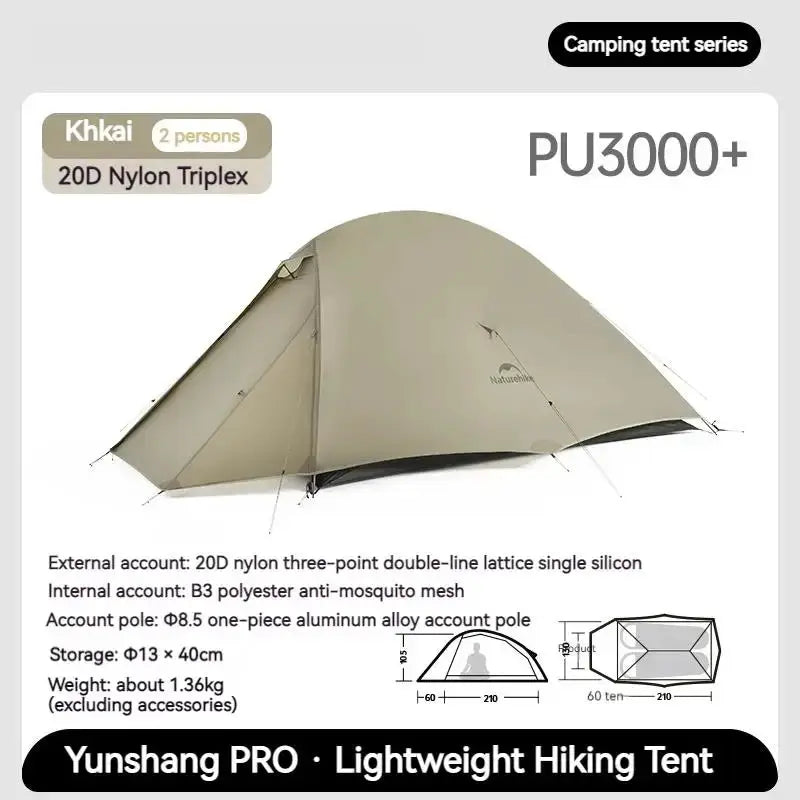 Naturehike Cloud Up Pro Trekking Tent Ultralight 2 Person Pro by Beastly Survival Outlet