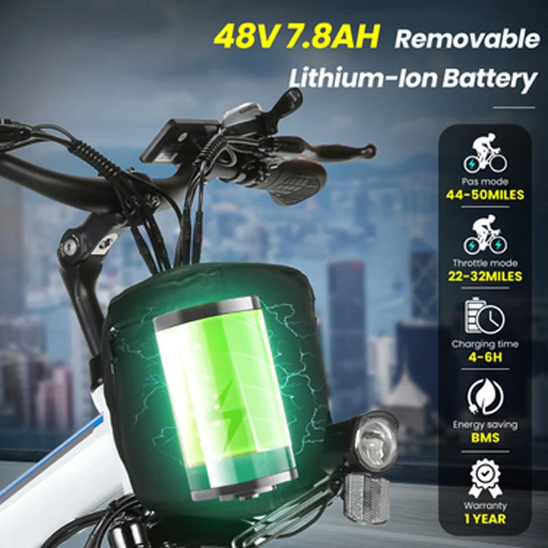 Vivi M026TGB Folding Electric Bike 26 Inch 500W For Adults