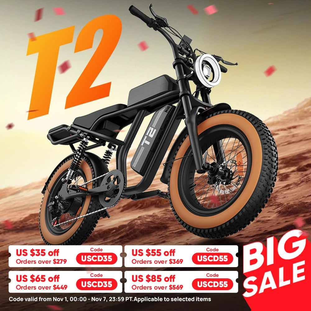 1500W Peak Electric Mountain Bike With Removable 48V 15.6Ah Battery 28 MPH 100 Mile Range 20x4 Fat Tires Free Shipping