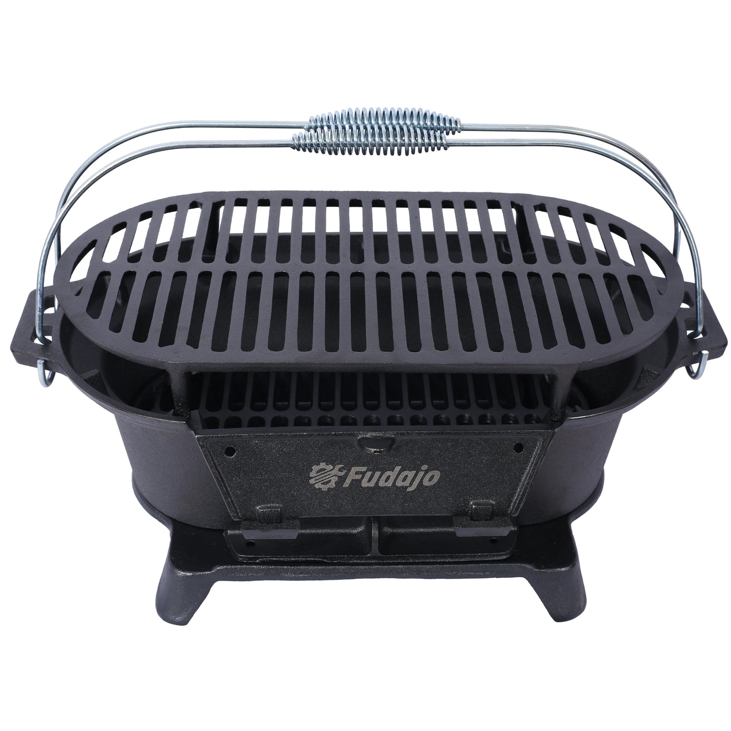 20 Inch Oval Cast Iron Hibachi Grill Portable Charcoal Cookout