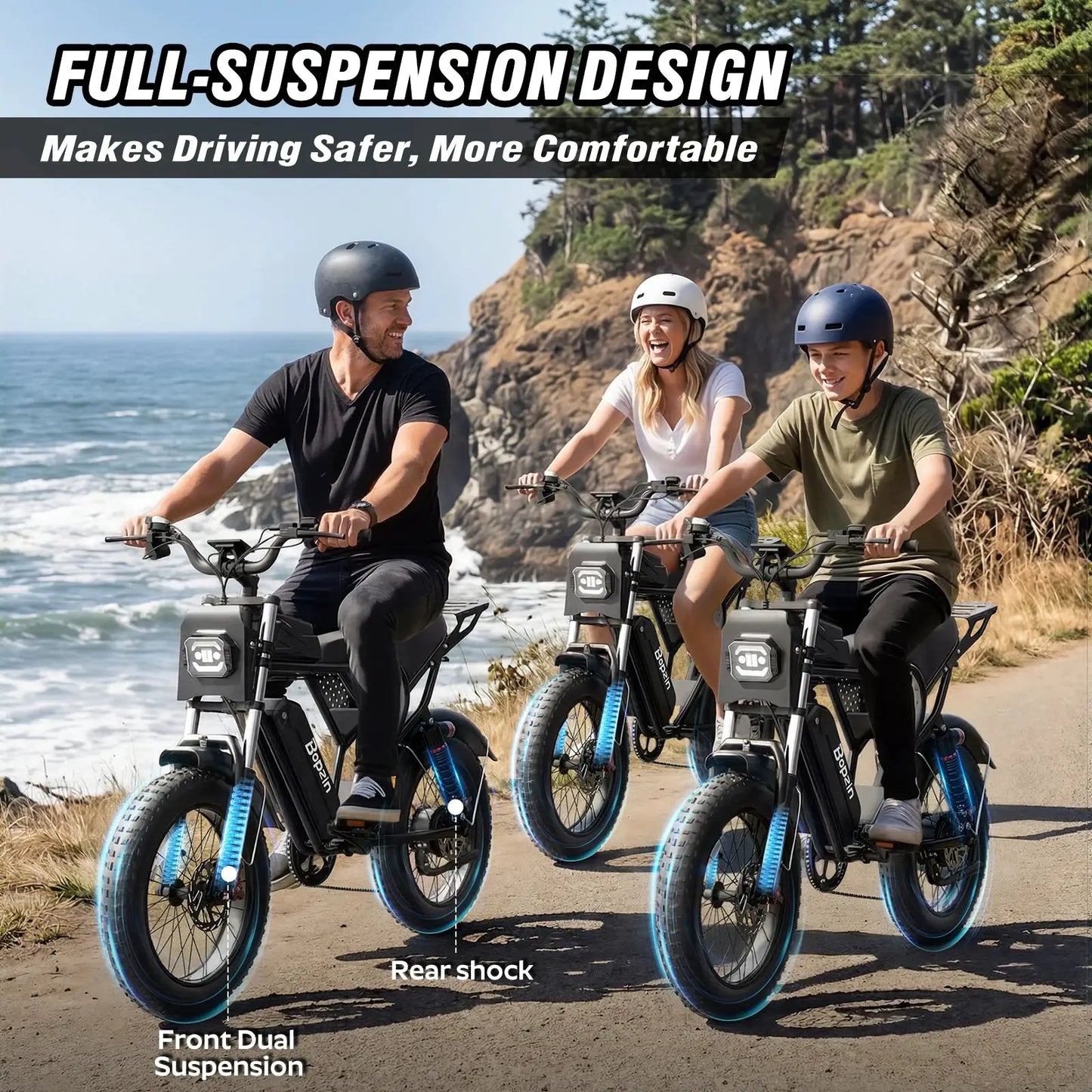Bopzin 1500W 35MPH Electric Bike for Adults C22-25 Battery 48V 25Ah 20"x4.0"Fat Tire Off-Road E Dirt Bike by Beastly Survival Outlet