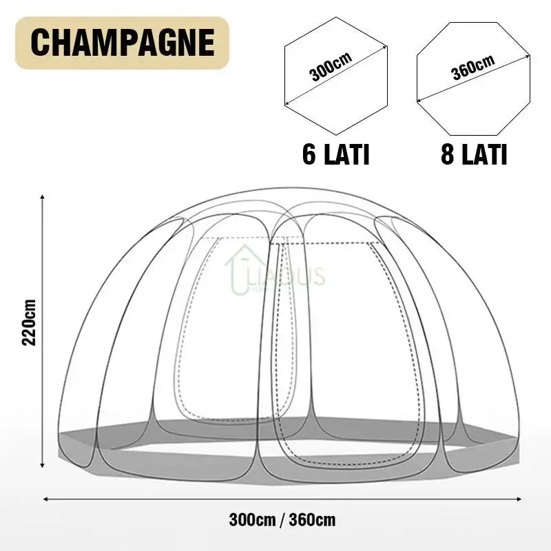 Transparent Mushroom Dome Tent 4 To 8 People Outdoor Camping by Beastly Survival Outlet