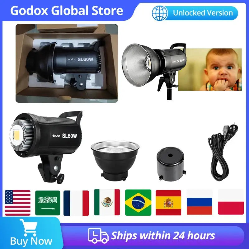 Godox SL60W LED Video Light SL-60W 5600K White Version Video Light Continuous Light Bowens Mount for Studio Video Recording by Beastly Survival Outlet