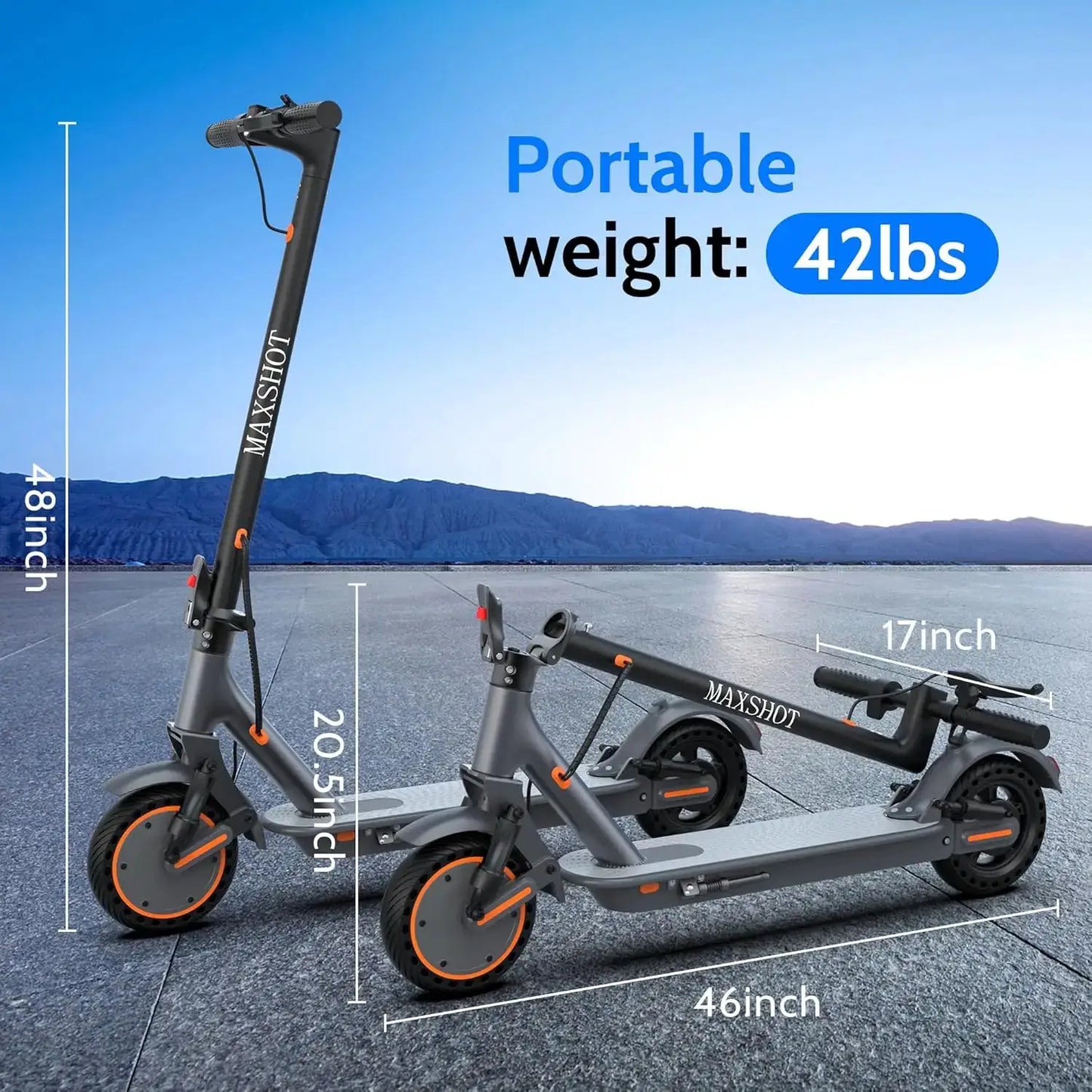 10inch Honeycomb Solid Tire Electric Scooter 500W 22MPH Smart APP Control Scooter Dual Shock-absorbing Anti-skid & Dual Braking System Folding E-Scooter for Commuting by Beastly Survival Outlet