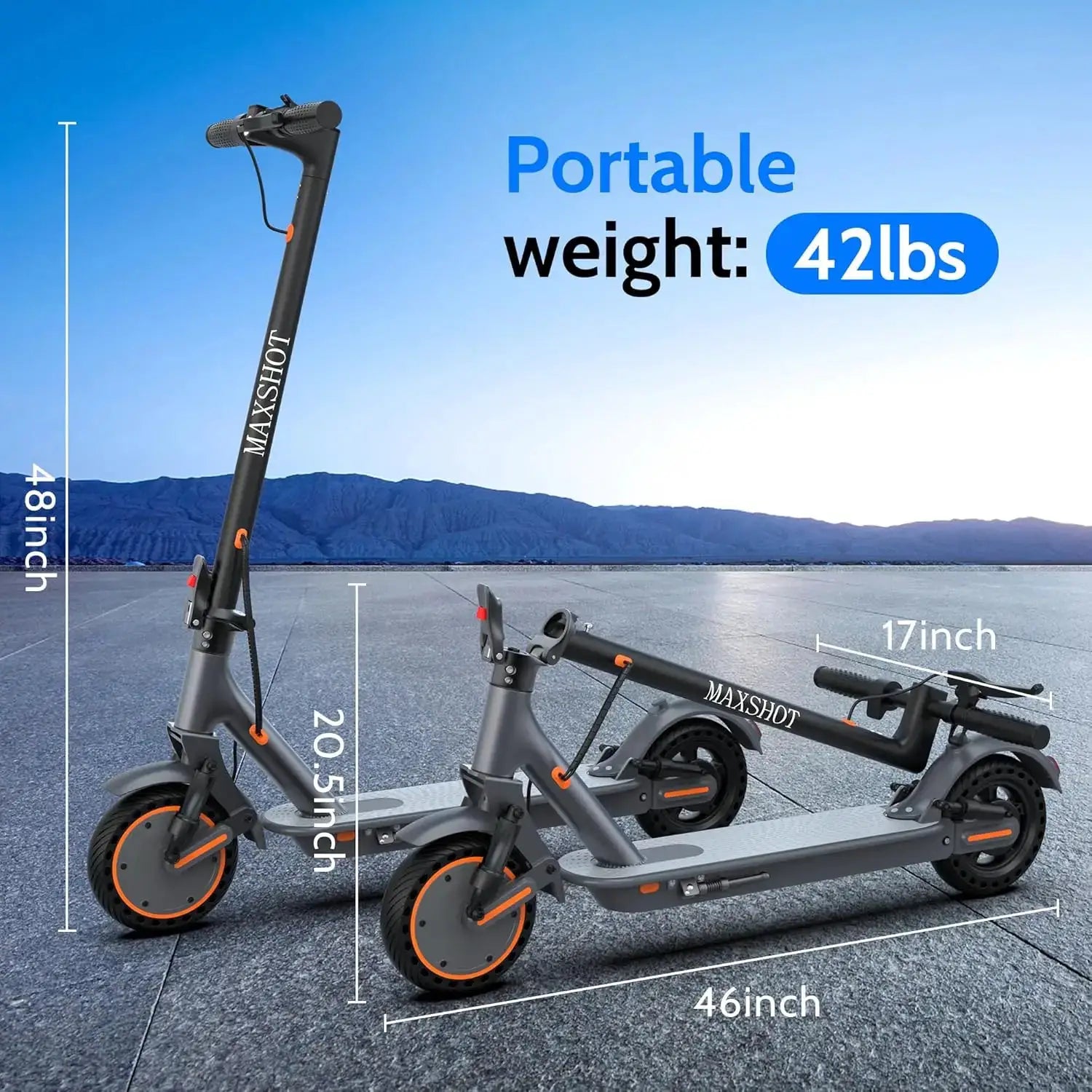 10inch Honeycomb Solid Tire Electric Scooter 500W 22MPH Smart APP Control Scooter Dual Shock-absorbing Anti-skid & Dual Braking System Folding E-Scooter for Commuting by Beastly Survival Outlet