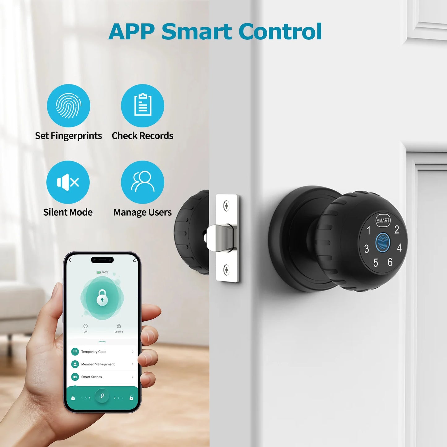 Viladepot Smart Lock Fingerprint Door Lock With App Control