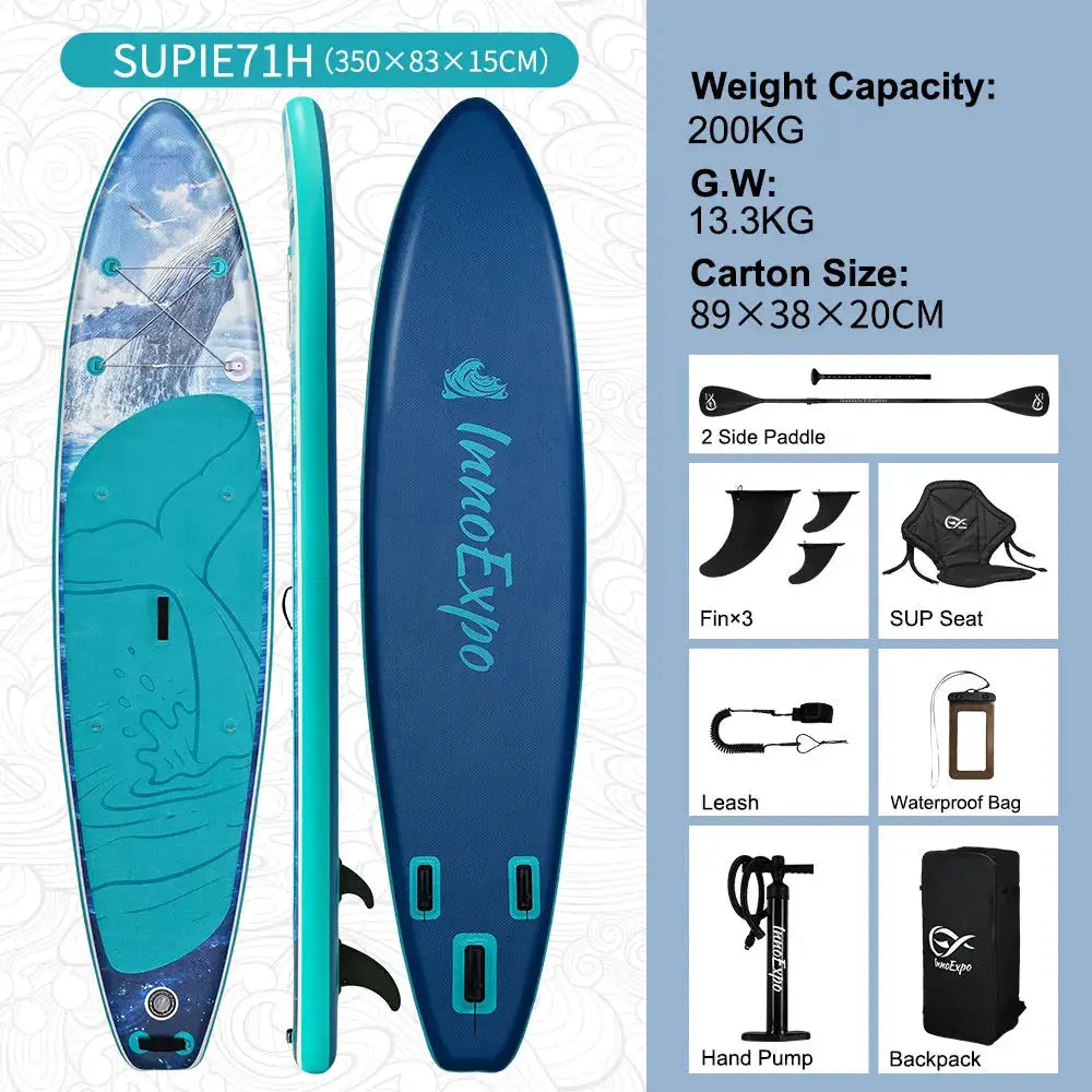InnoExpo Stand Up Paddle Board Inflatable Surfboard Surf Sup Board Non-Slip Water Sport Paddleboard with Accessories by Beastly Survival Outlet