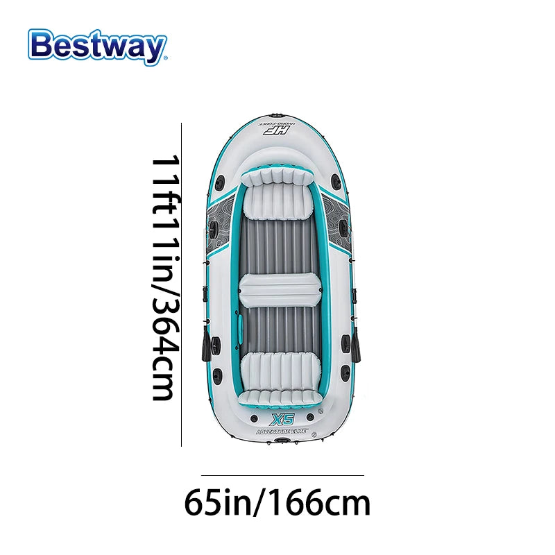 Bestway 65159 5 Person Inflatable Kayak Durable PVC Kit