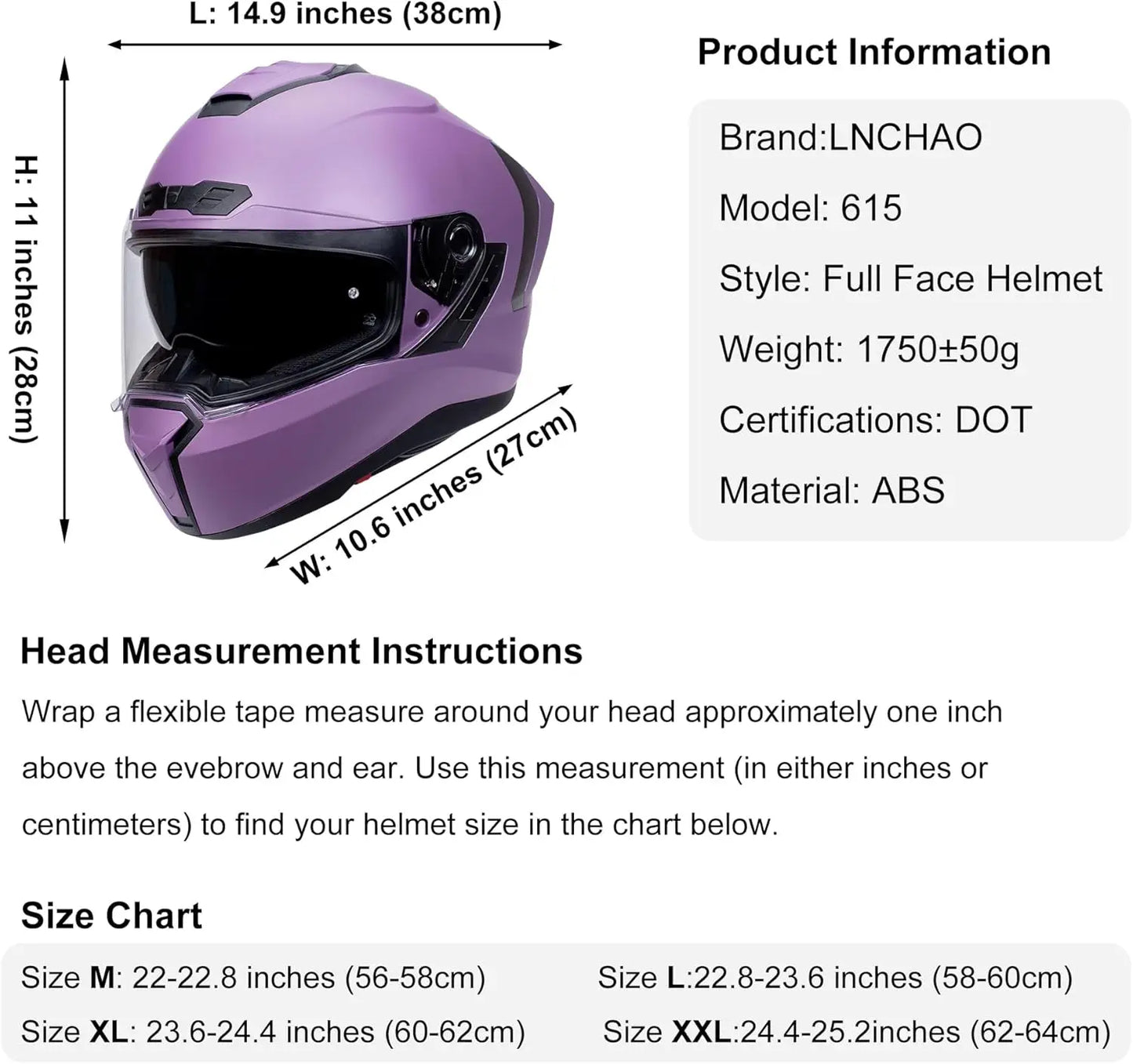 Large Dual Visor Full Face Motorcycle Helmet for Adults and Youth